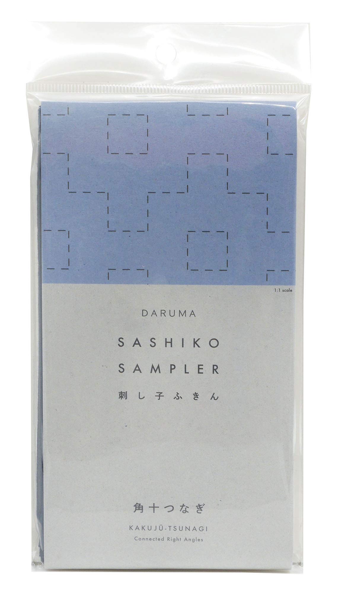 Daruma Sashiko Sampler - Panno Originale Colore Blu Navy (Angolo Retto Collegato)-image