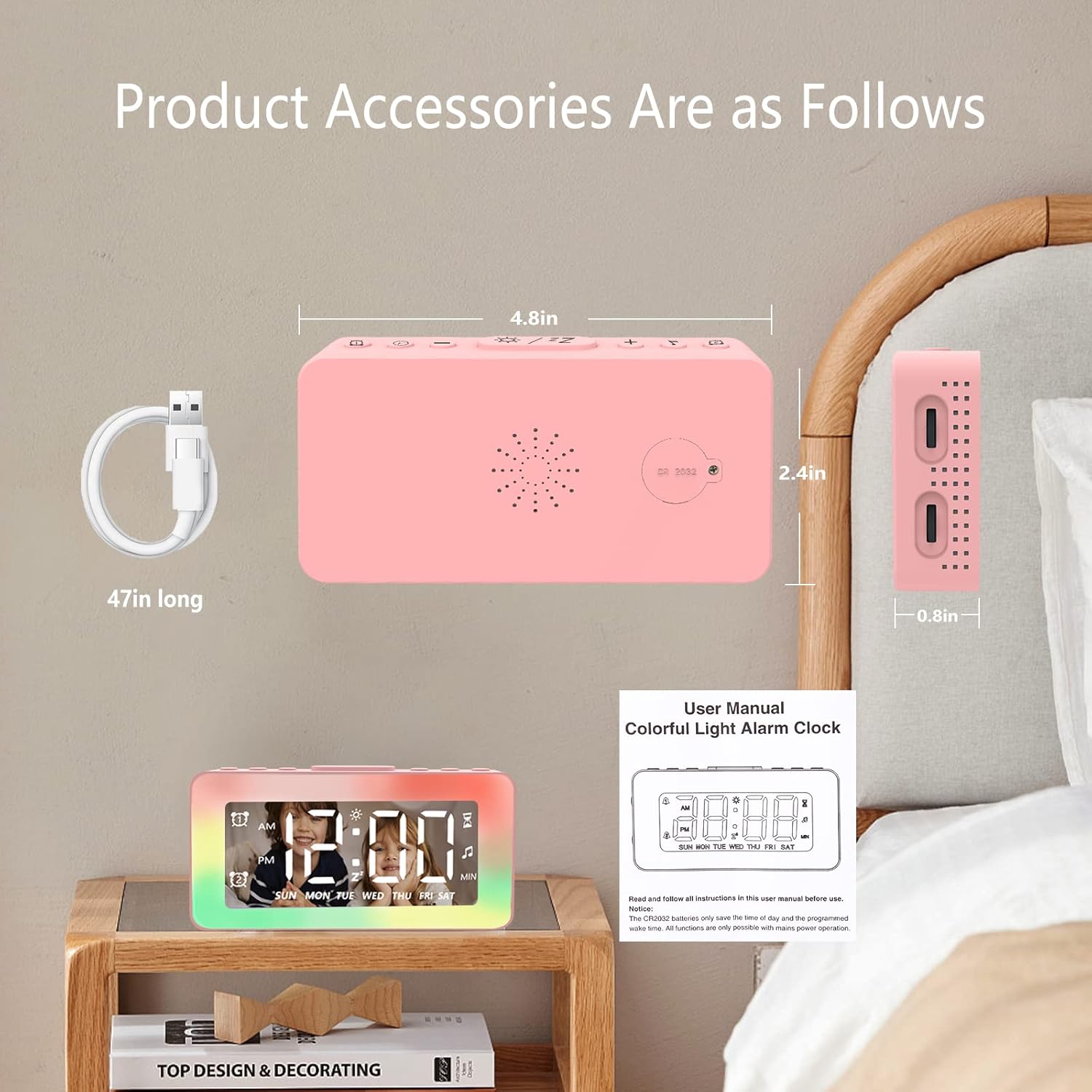 SPLITSKY NZFS Kids Alarm Clock and accessories