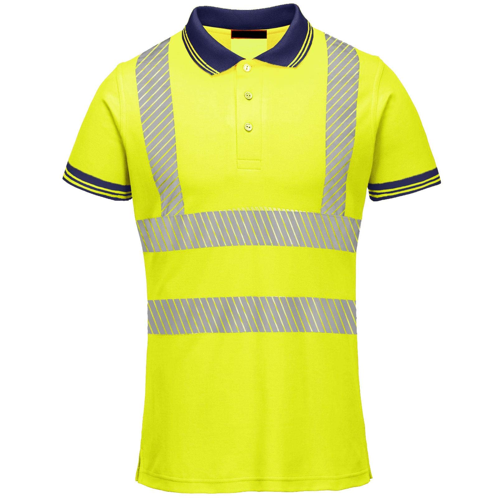 GA COMMUNICATIONS HI VIS VIZ Visibility T-Shirt Polo Shirt TOP Safety Security Worker Reflective[Yellow,L]