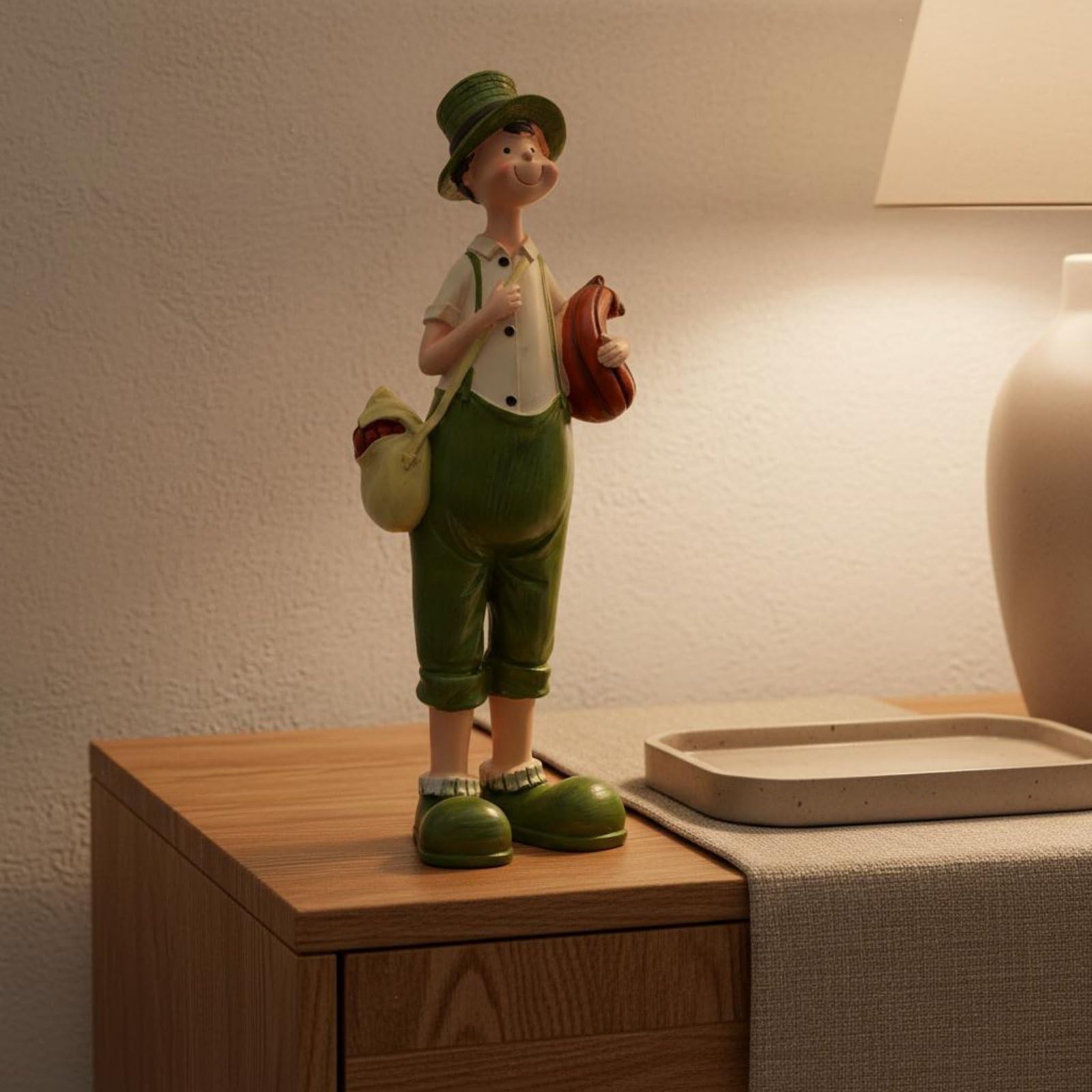 2 Pezzi Statuette Coppia Figurine Statue Coppia Scultura Amanti in Resina Stile Country con Verdi Adatta per Scaffale Camera da Letto Studio Soggiorno Angoli Tranquilli