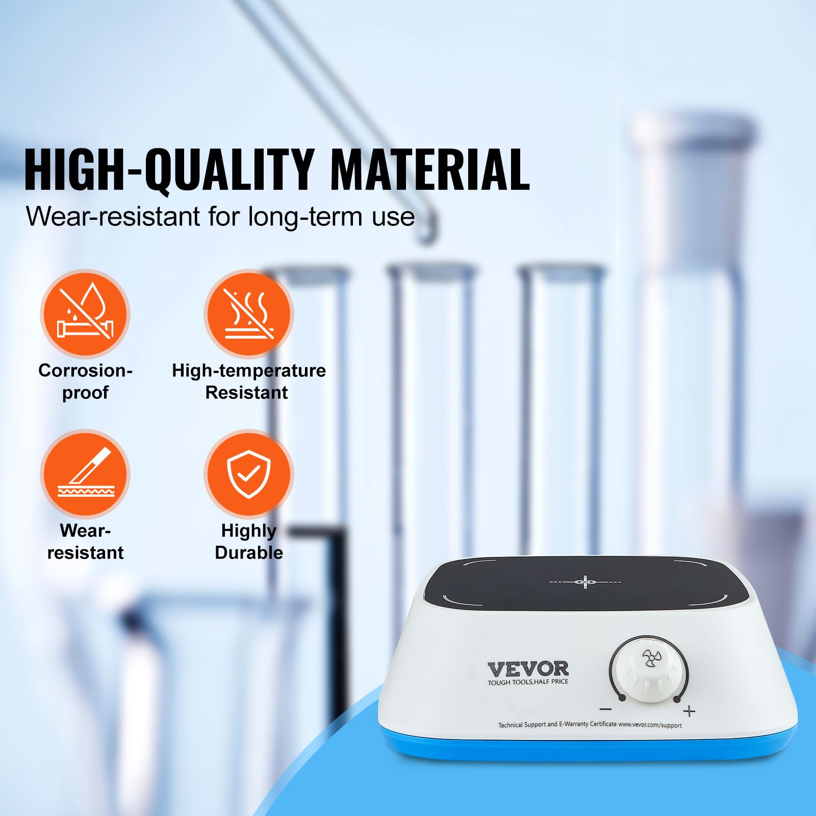 VEVOR Agitateur Magnétique 0-2000 tr/min 3000 mL Mélangeur Magnétique à Plaque Vitesse d'Agitation Réglable Agitateur de Laboratoire avec Barre d'Agitation pour Recherche Étude Expérience École Labo