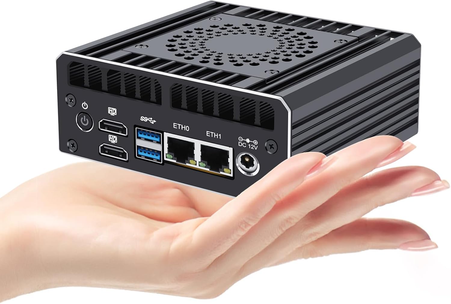 Firewall Appliance Mini PC 2.5Gbe, 12th Gen N100 Mini Computer Router with 2xI226-V 2.5G LAN, 32GB DDR5 Ram 512GB SSD, Support AES-NI Dual 4K Output