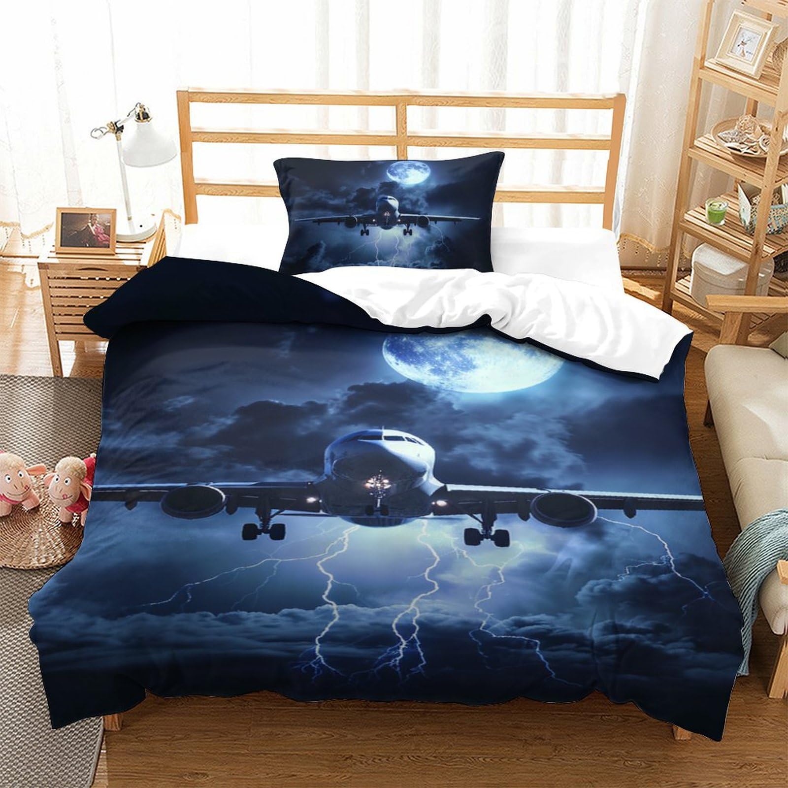 Housse de couette avion de passagers anti-plis pour un lit d'enfant parfait