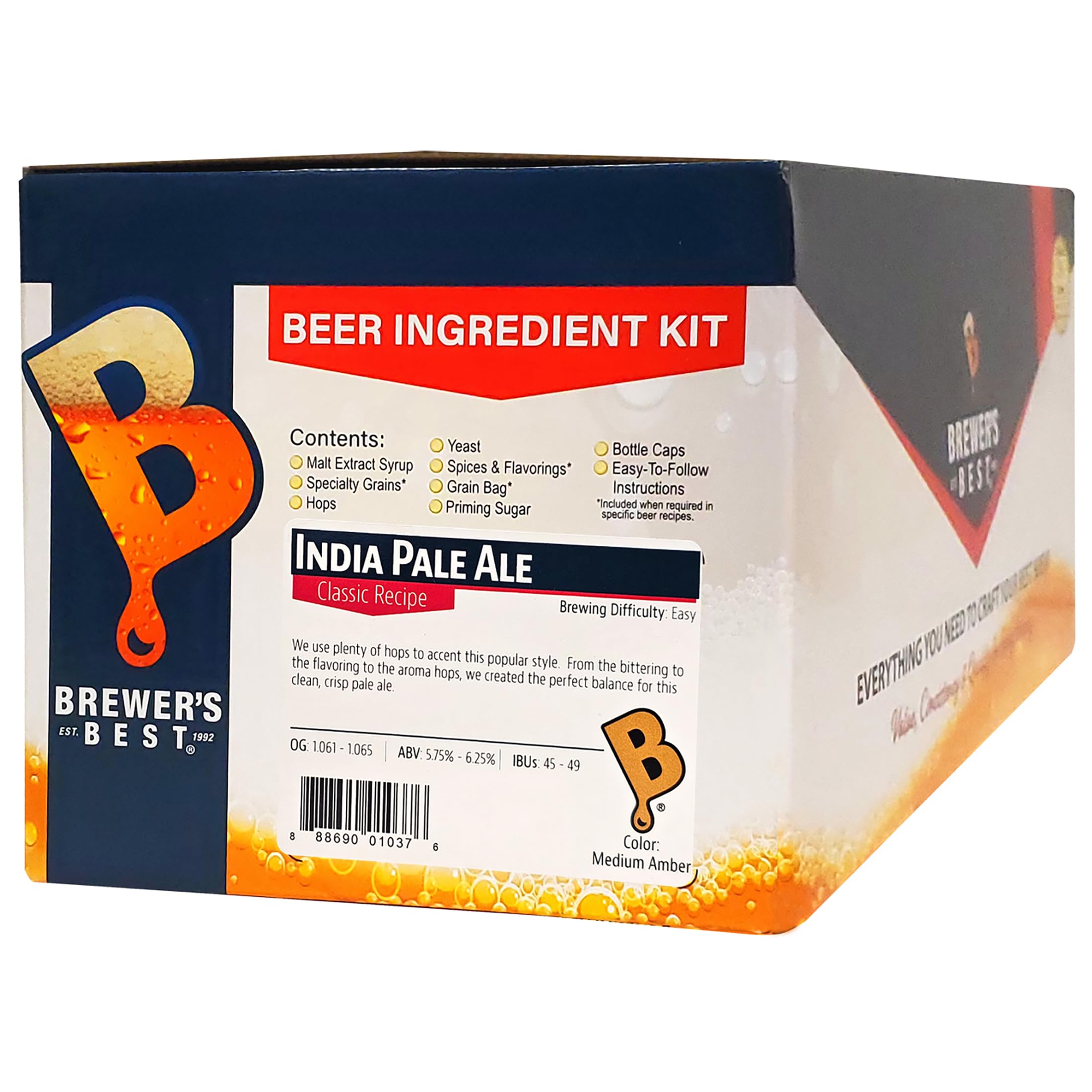 Brewer's Best - 1037 - Home Brew Beer Ingredient Kit (5 Gallon), (India Pale Ale) Yellow
