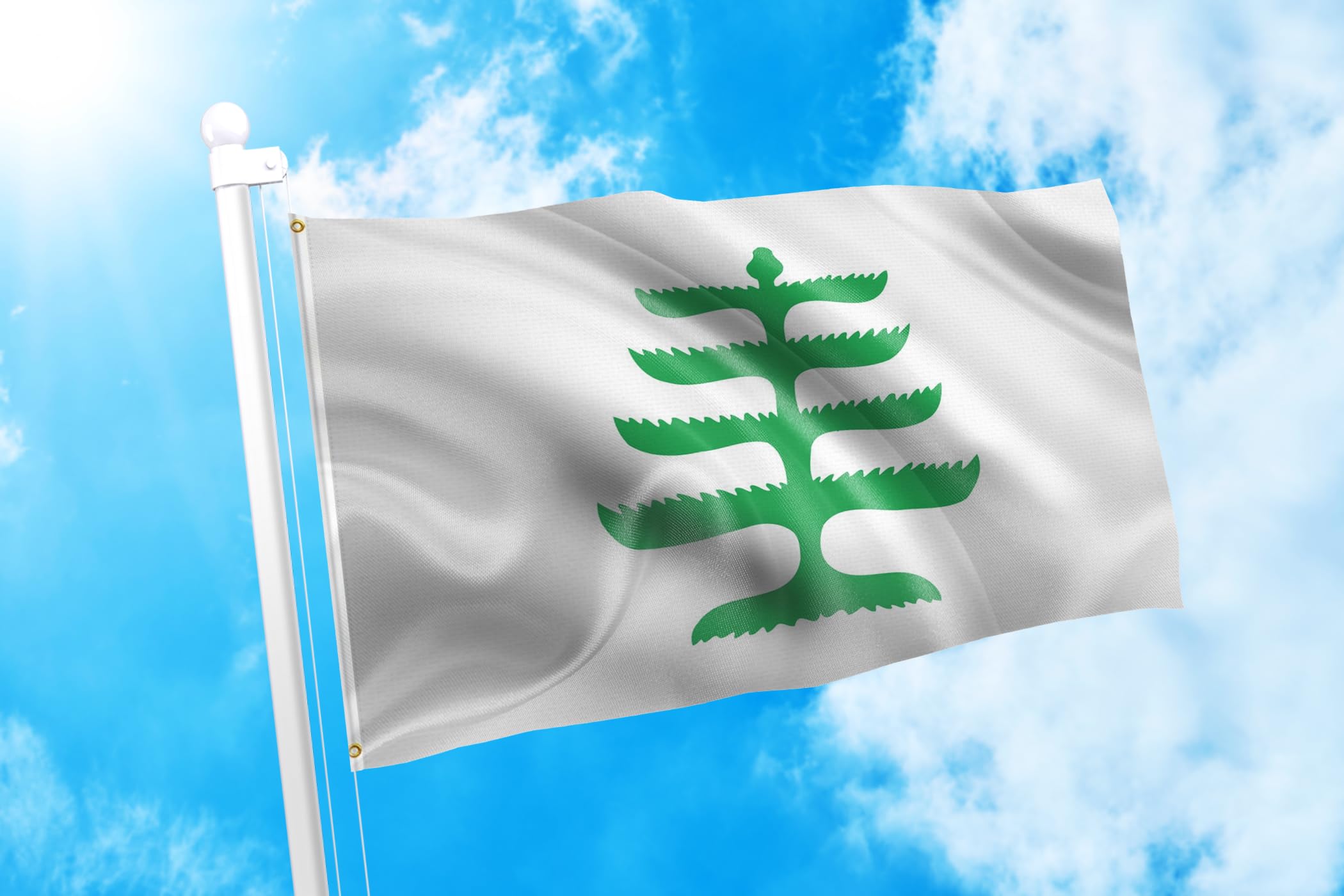 World Flag With Green Tree