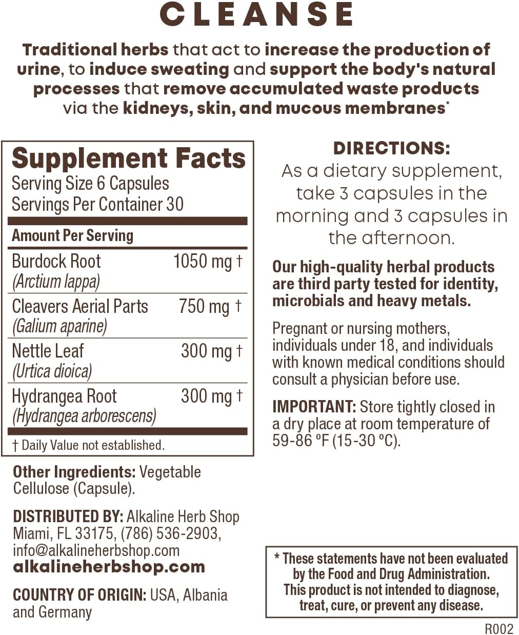 Alkaline Herb Shop Cleanse Supplement 180 Capsules (Happy Lymph)