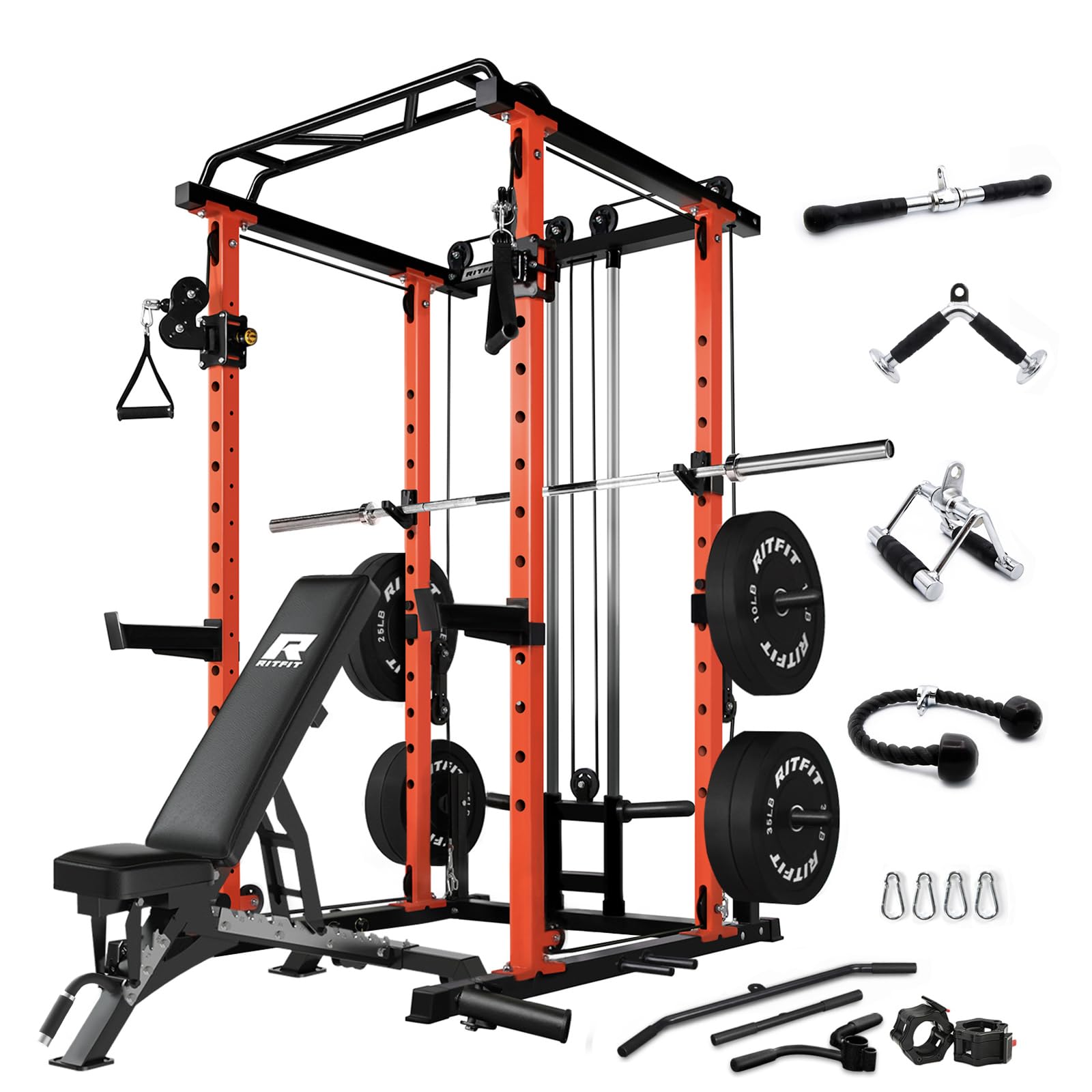 Fitness Equipment Power Cage With Cable Crossover 1600LBS