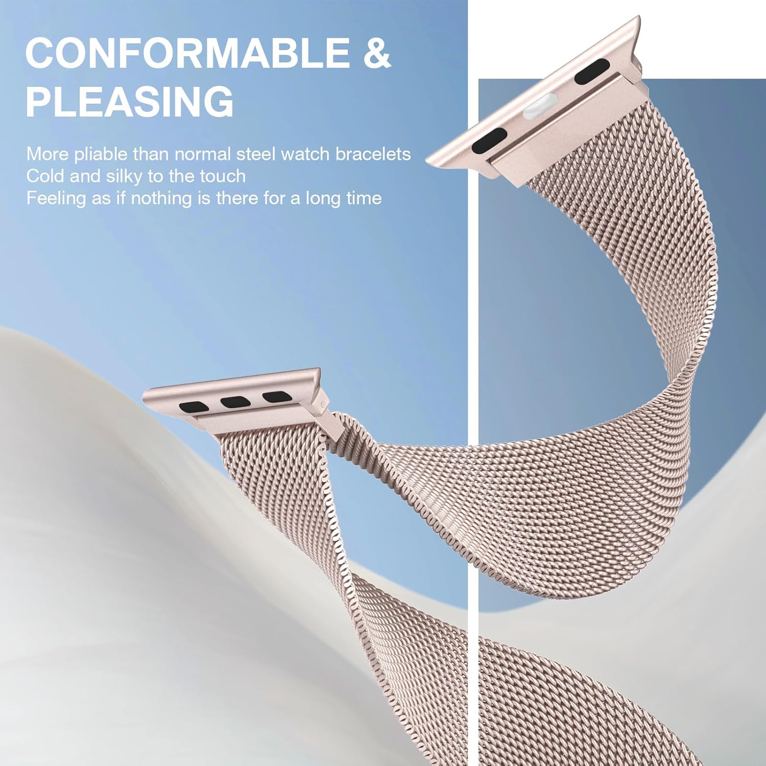 Stainless Steel Milanese Loop Compatible with Apple Watch Bands 46mm 44mm 45mm 49mm men and women, Magnetic Clasp Replacement for iWatch Ultra Series 11 10 9 8 7 SE 6 5 4 3 2 1 - Image 2