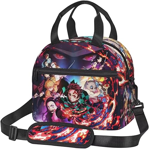 Lonchera para hombres, bolsa de almuerzo aislada, para mujeres, niños, reutilizable, impermeable, bolsa de almuerzo de anime para oficina,