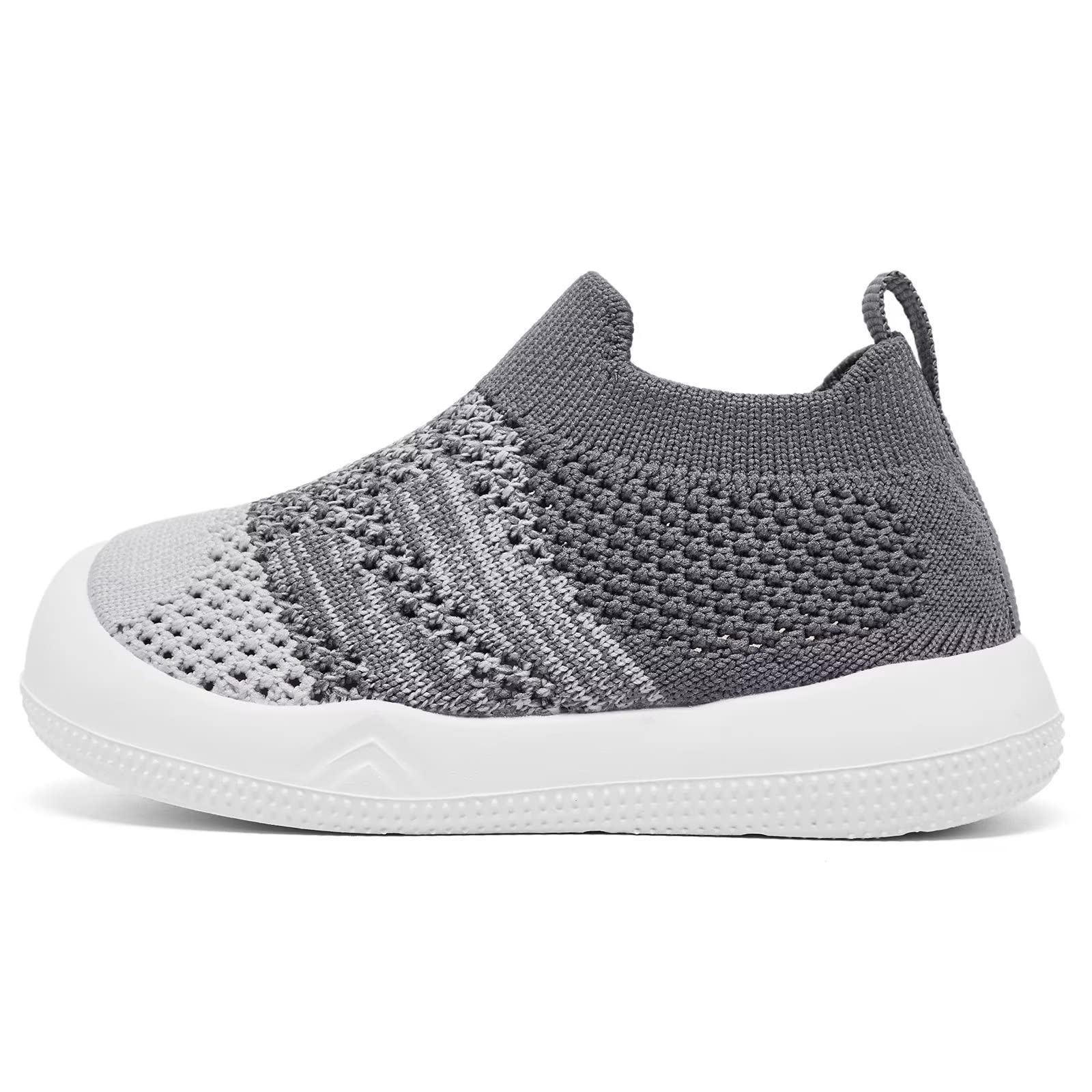 Eashi Zapatos antideslizantes para niños y niñas, transpirables, cálidos, elásticos, con suela viscoelástica, para proteger los dedos de los pies, tenis para exteriores