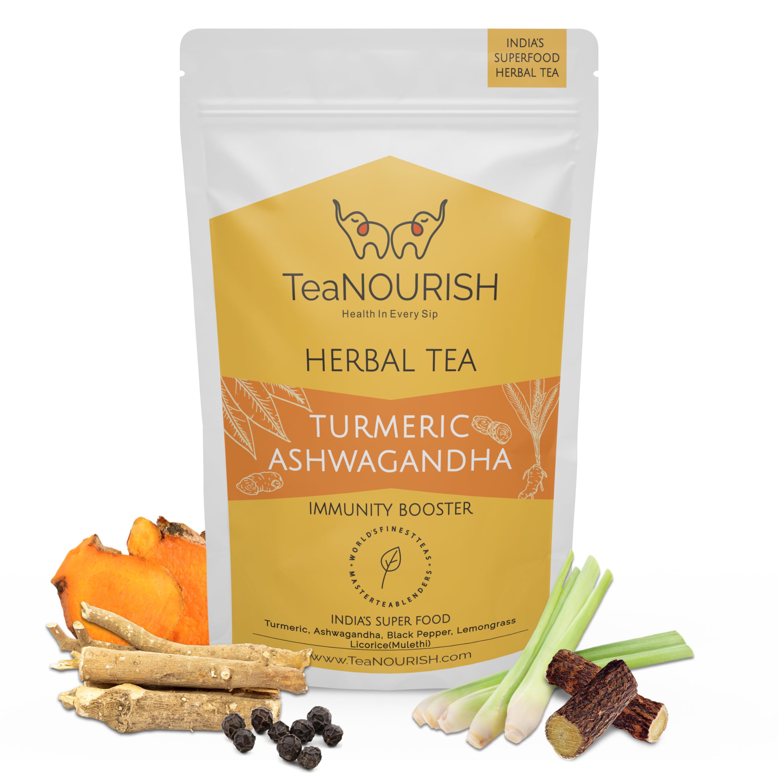 Sponsored Ad – TeaNOURISH Turmeric Ashwagandha Herbal Tea | CAFFEINE-FREE | Indian Superfoods Blended with Black Pepper & Licorice | Supports Immunity | 100% NATURAL INGREDIENTS - 3.53oz/100g