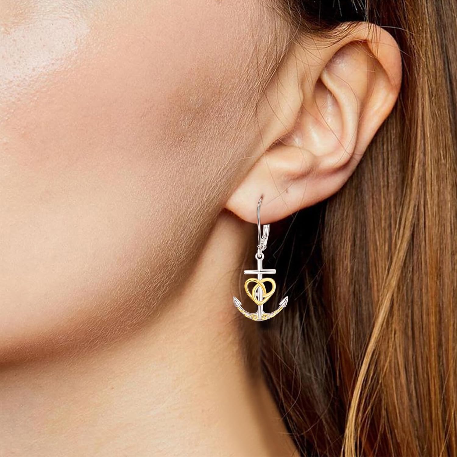 Palpitate Anchor Earrings Dangle Sterling Silver Dangling Earrings for Women Mather day Jewelry Gifts - Image 4