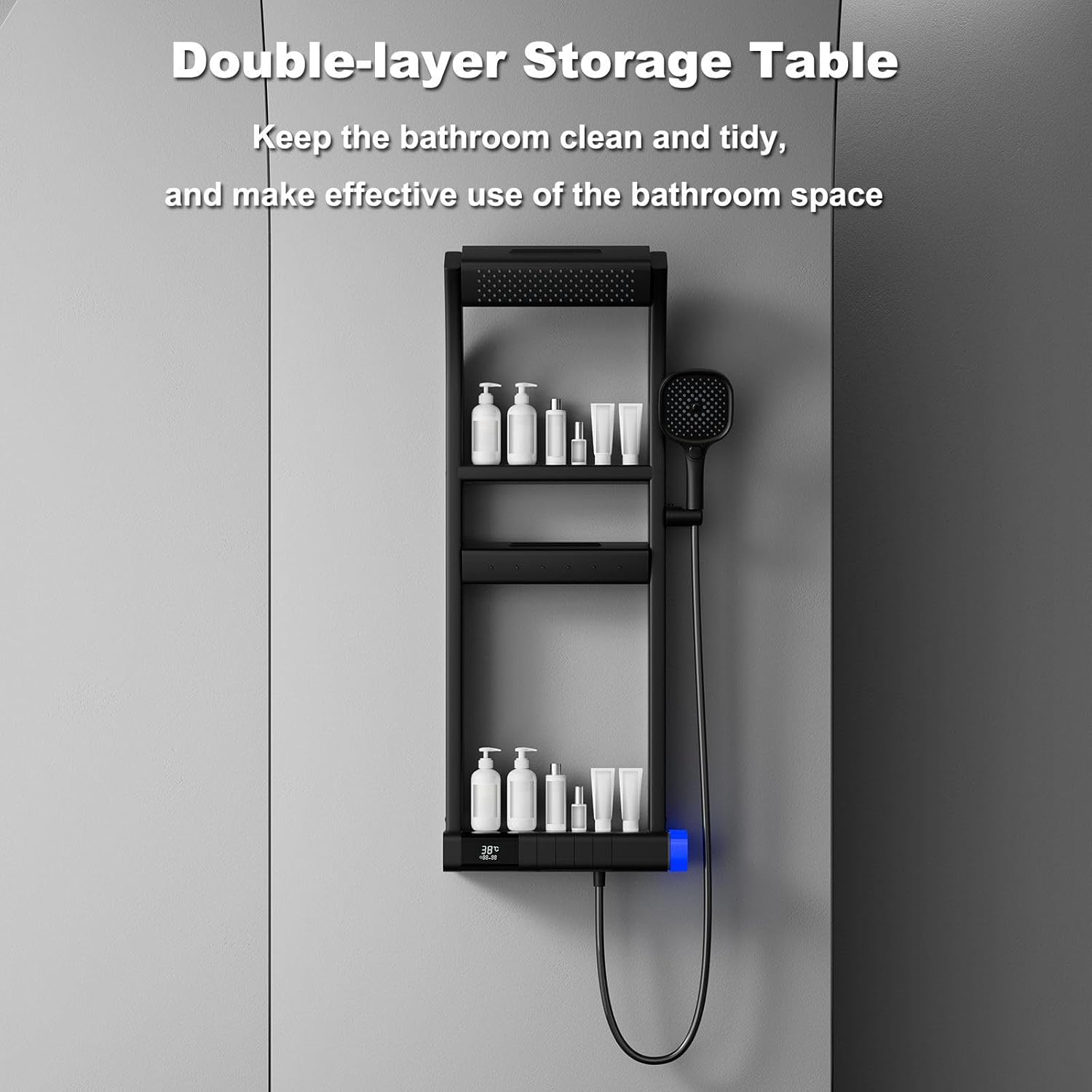 BEITH Thermostatic Shower System, 2025 Upgraded 6 Functions Piano Key Design Shower Set, 40x10cm Shower Faucet Sets Complete and Handheld, LED Digital Display, Bathtub Faucet, 59A Copper