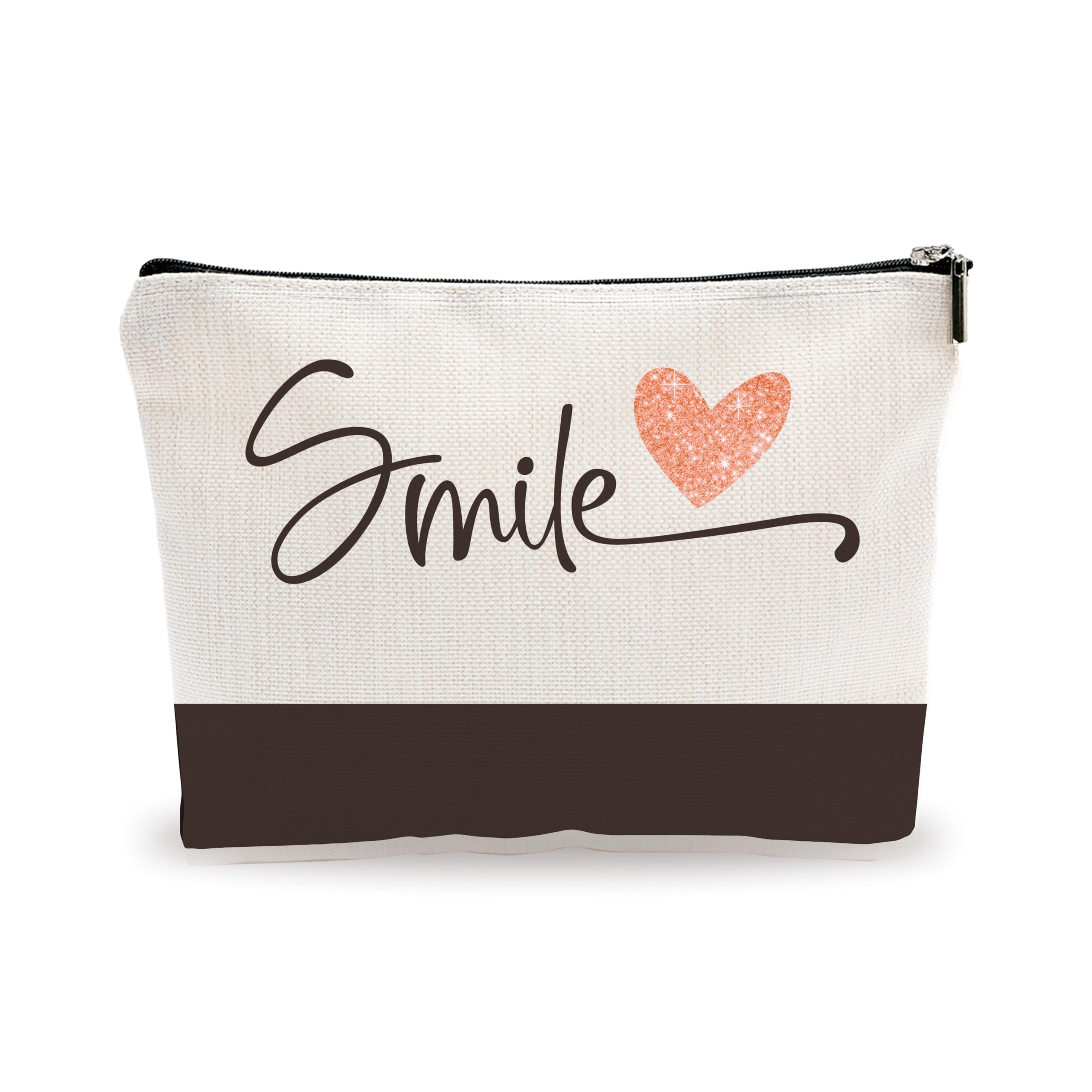 YKYENRcosmetic bag, White, Smile - Heart
