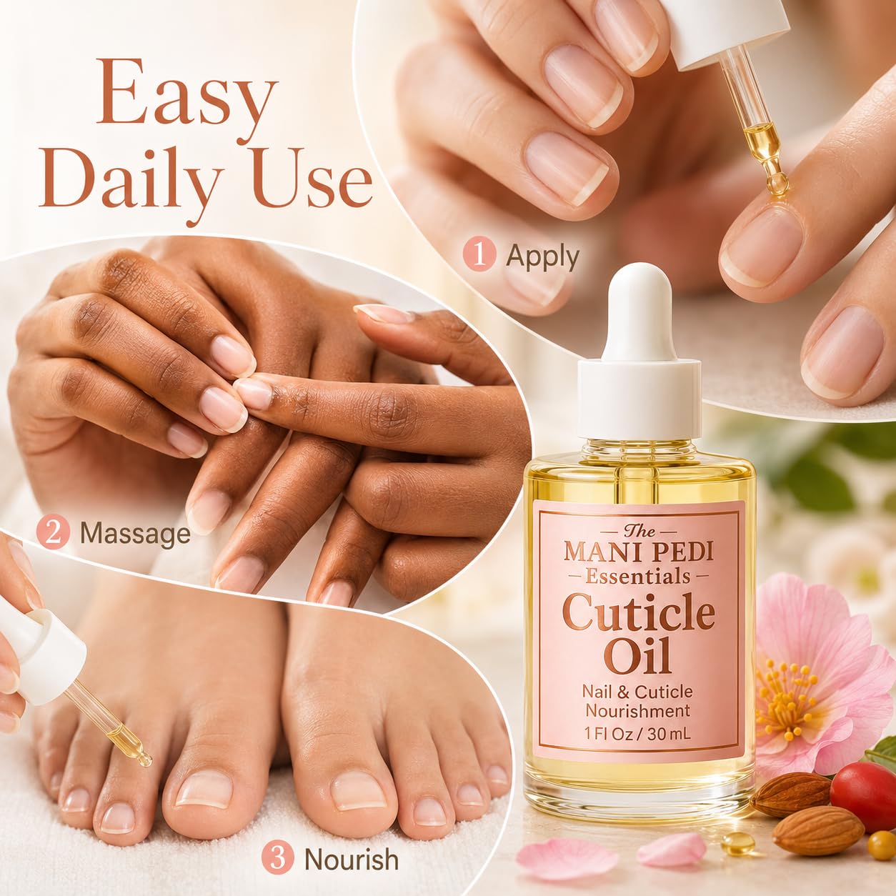 TMPE Nourishing Cuticle Oil with Jojoba, Rosehip & Almond oils. Complete Nail & Cuticle Care for Strong Nails & Soft Cuticles - 30ml 4