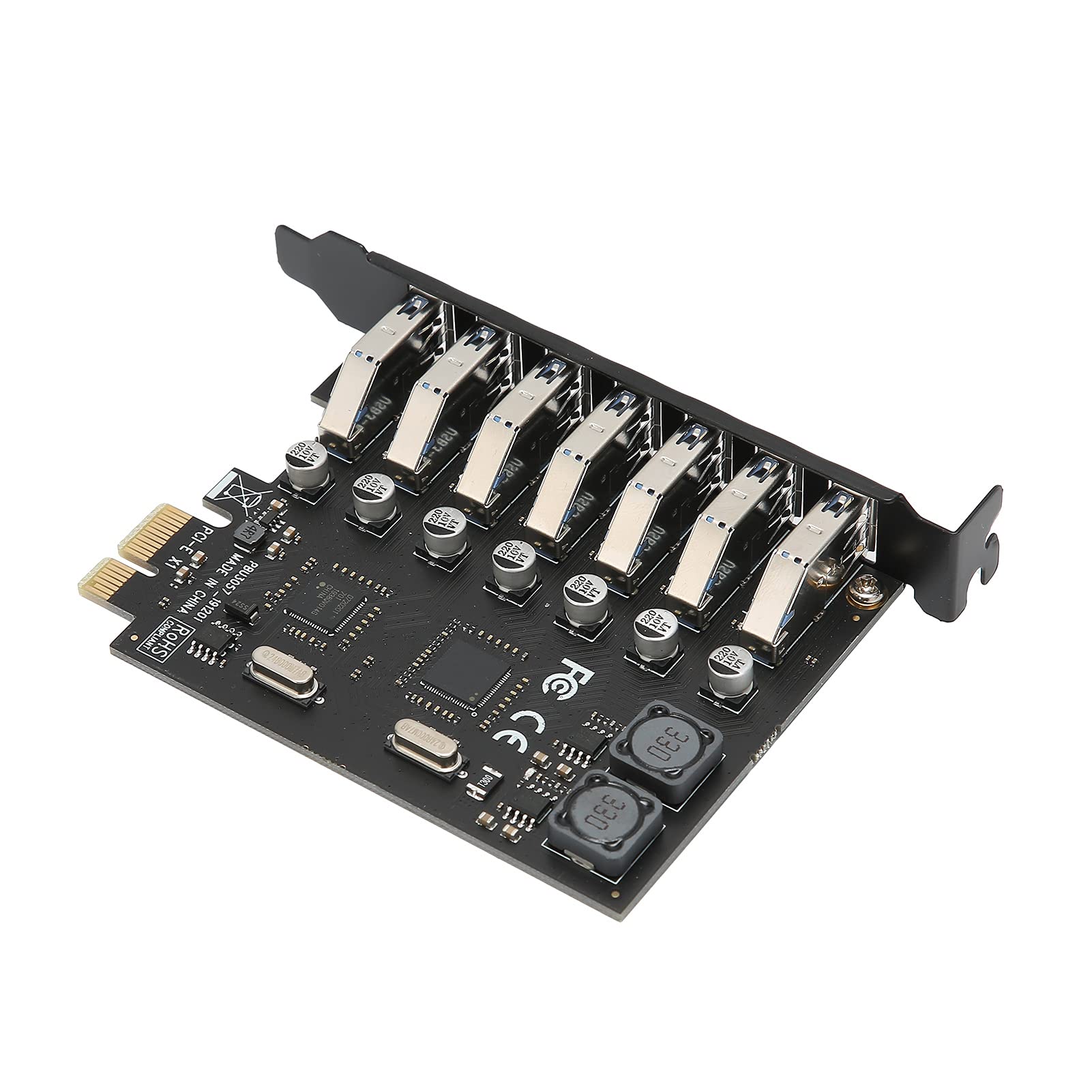 7-portowa karta rozszerzeń, PCI do USB30. Karta rozszerzeń, 5 Gb/s USB30. Karta rozszerzeń z własnym zasilaniem, kompatybilna z kartą kontrolną, dla systemu LinuxWindows/
