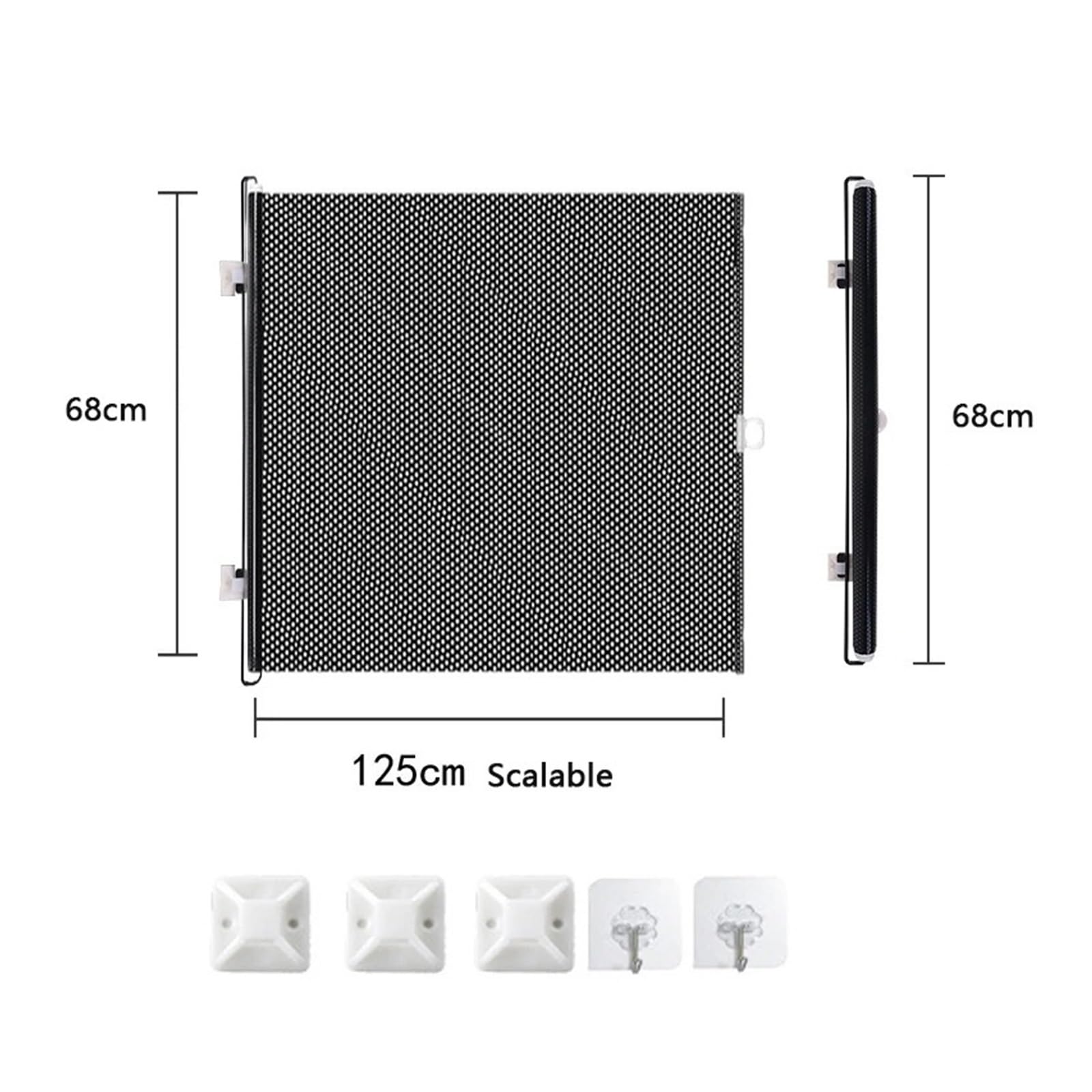 Einziehbare Zaun Tor Barriere Klapp Haustier Sicherheit Gehäuse Universal Schwarz Baby Safe Guard Tür Hause Einfache Installation(68-125cm)
