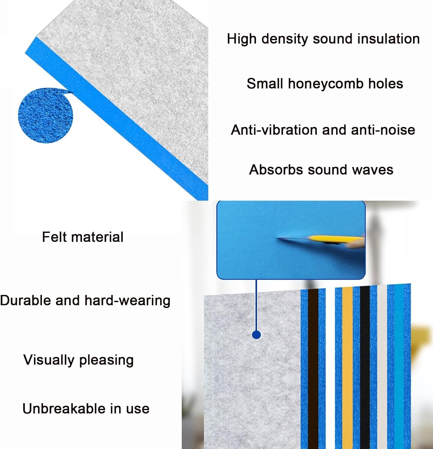 Paneles de espuma acústica para absorción de sonido y reducción de eco en estudios
