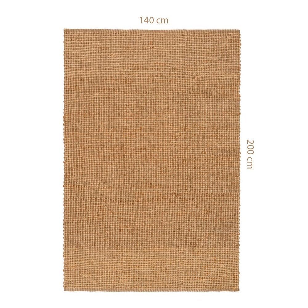 LOLAhome - Alfombra Grande de salón en Yute 100% Natural Trenzado de 200x140 cm. Diseño Artesanal Muy versátil. Viste Tus Suelos aportando máximo Bienestar, Calidez y Confort Atemporal.