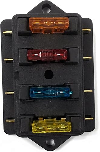 Miniatura 4 de ZOOKOTO 12V24V 4 vías auto hoja de fusibles caja de fusibles hoja estándar bloque de soporte de caja de fusibles con 5A10A15A20A fusibles