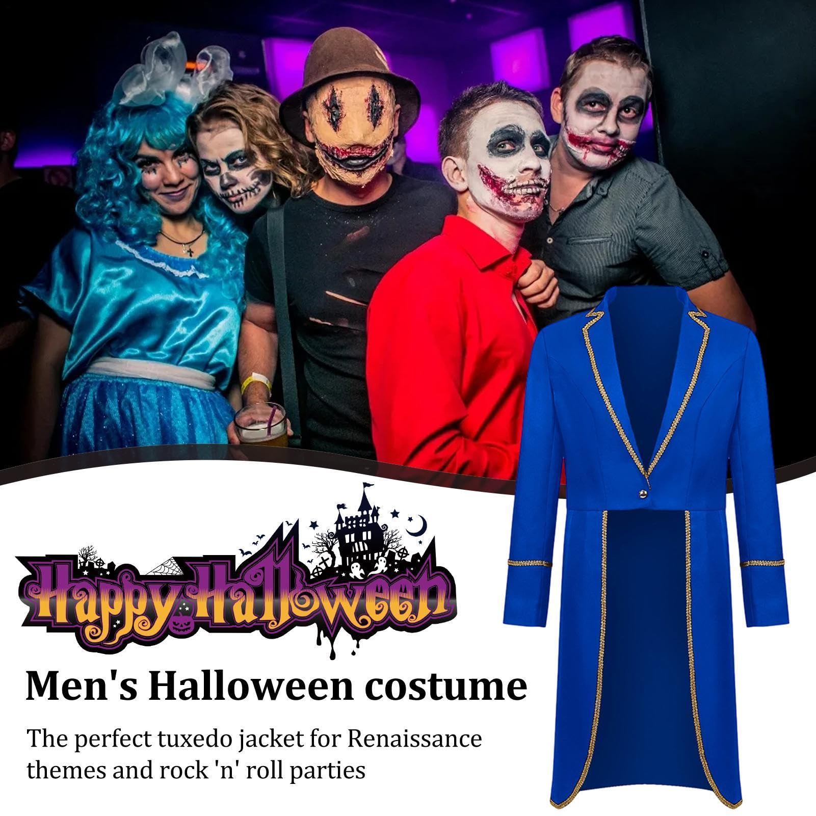 Chaqueta Steampunk para hombre, disfraz gótico de Halloween con ribete