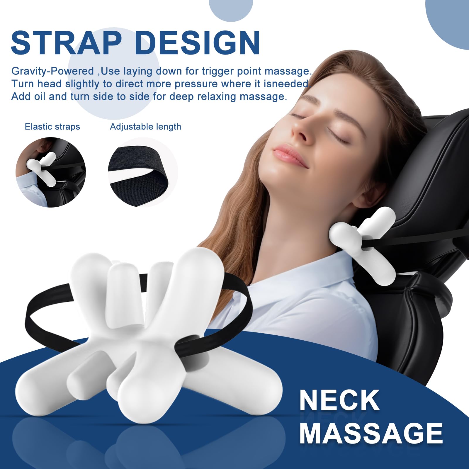 Occipital Release Tool, Nacken- und Schulter-Triggerpunkt-Massagegerät zur Linderung von Kopfschmerzen, Tiefengewebe-Druckpunkt-Gerät mit Akupressur-Design, zielt auf schwer erreichbare Muskeln ab