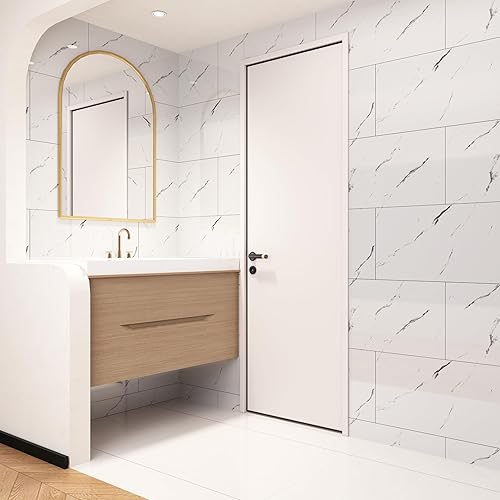 Miniatura 5 de Haimin Paneles de pared para despegar y pegar, 10 piezas de 23.6 x 11.8 pulgadas (19.4 pies cuadrados de cobertura), azulejos ligeros con aspecto de