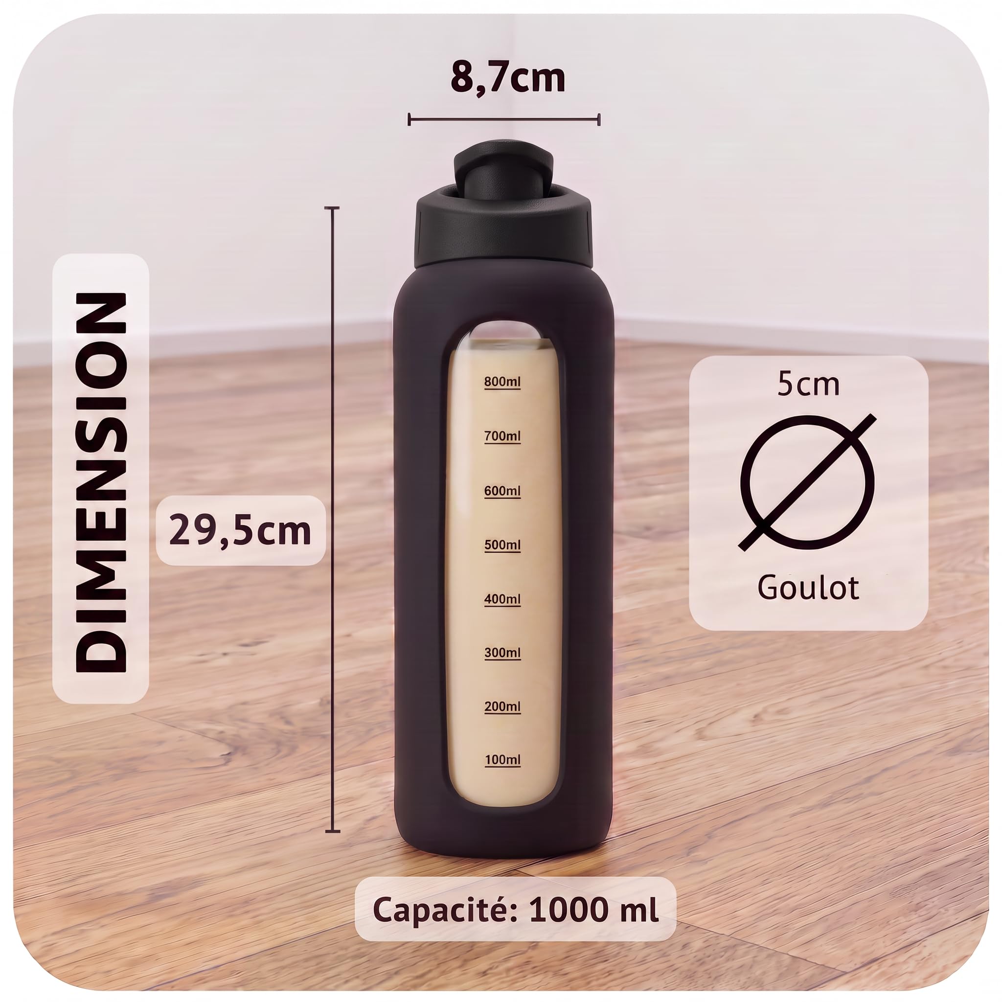 Pack Shakers en Verre 700 ml et 1000 ml | Idéal pour Tous Vos Entraînements