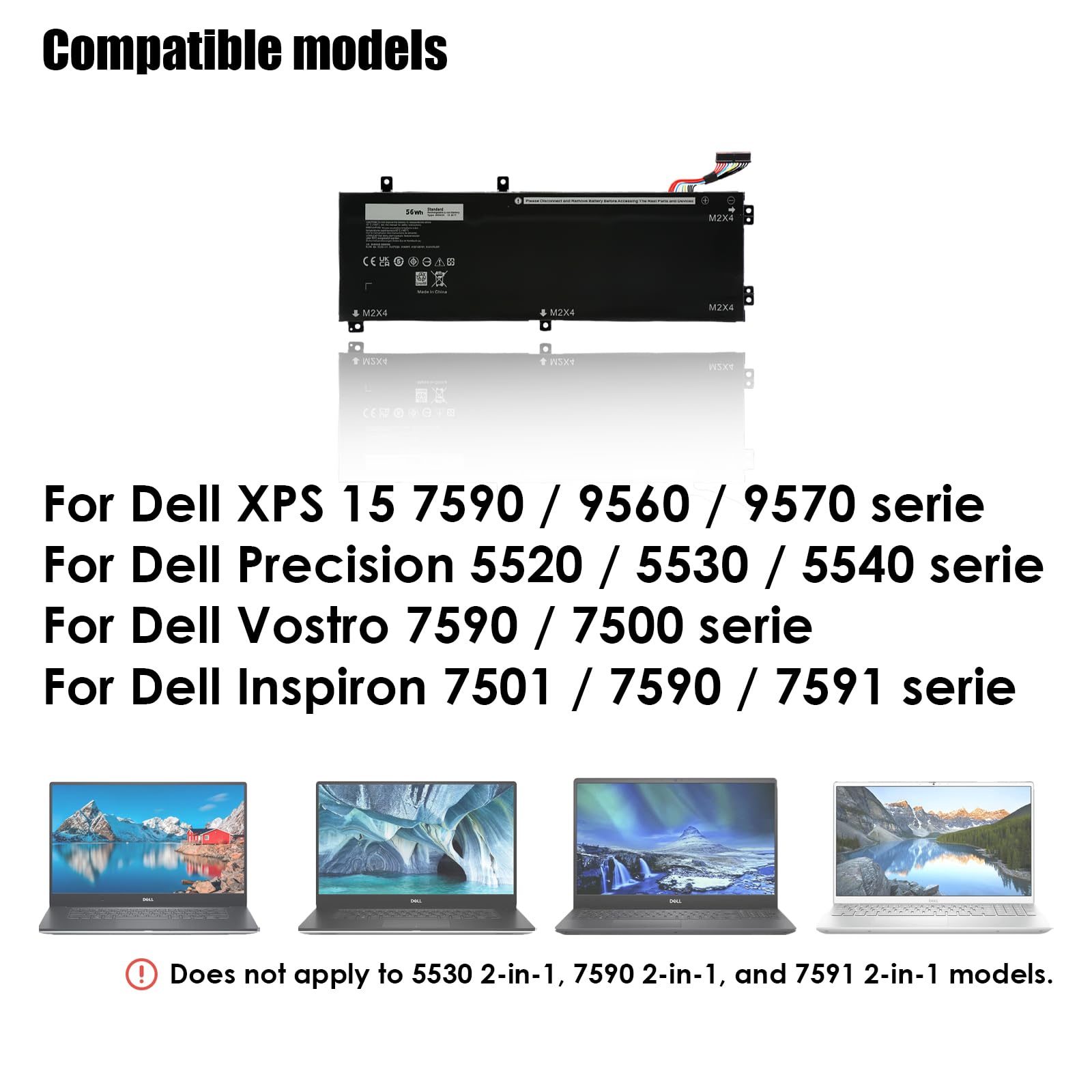 BLESYS Batterie 56Wh H5H20 pour Dell Precision 5520/5530/5540, pour XPS 15 9560/9570 Series Remplacement V0GMT NCC3D [3 Cellules]