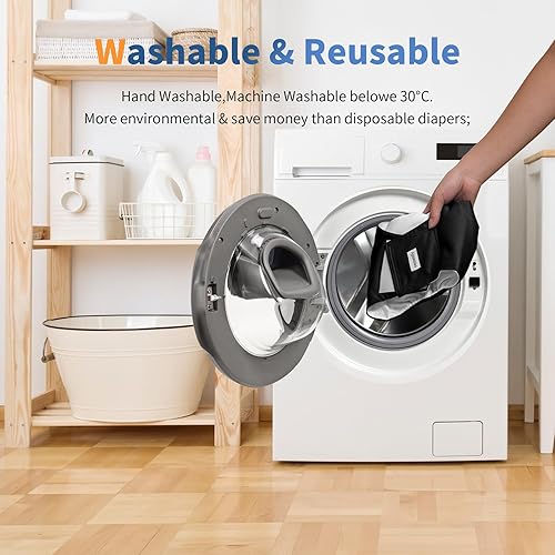 Miniatura 6 de Bandas para el Vientre para Pañales de Perros Machos (Paquete de 5), Premium Lavables Reutilizables Envolturas Medianas para el Vientre de Perros a