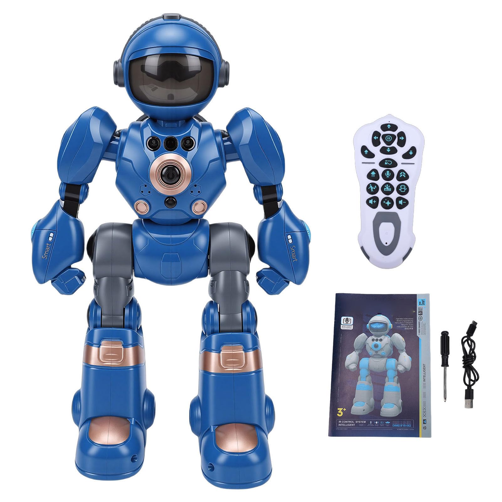 VGEBY Robot Toy Programable, Control Remoto con Sensor de Gestos, Grabación, Baile, Deslizamiento, Carga USB, 50 Comandos de Acción, para Niños Niñas 3-12