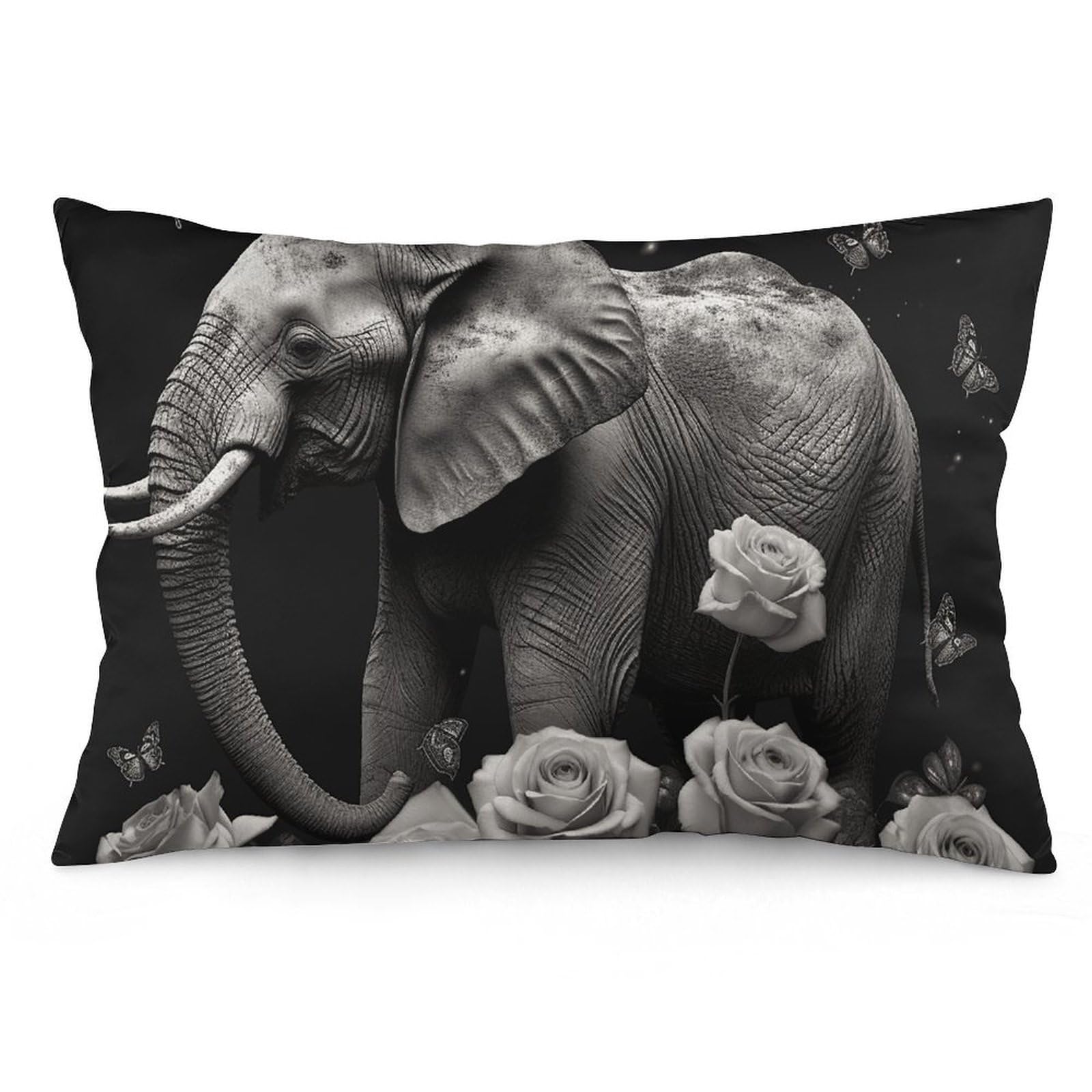NTVOWPZO 2 Pack Decoration Throw Pillow Covers 12 "x20 Pillowcases Covers Elephant and Butterfly Pillowcases Modern Farmhouse Home Decor Sofa Cushions Covers for Couch Bed Living Room