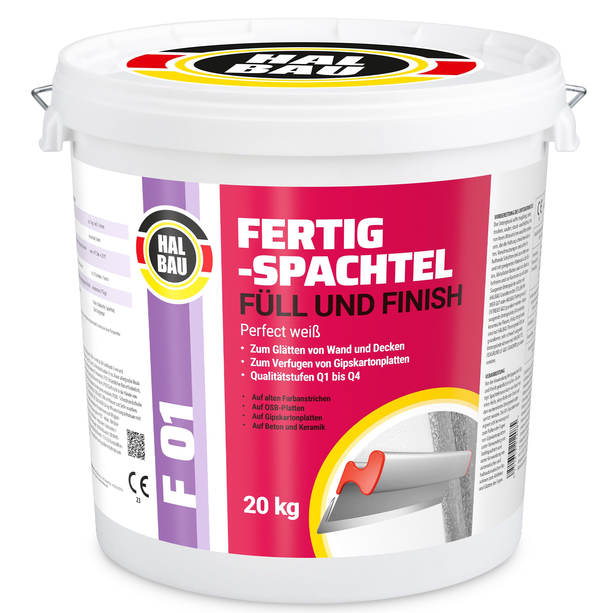 Fertigspachtel Füll Finish Q1-Q4, Fugenspachtel Innen 80kg, Perfekt Weiss
