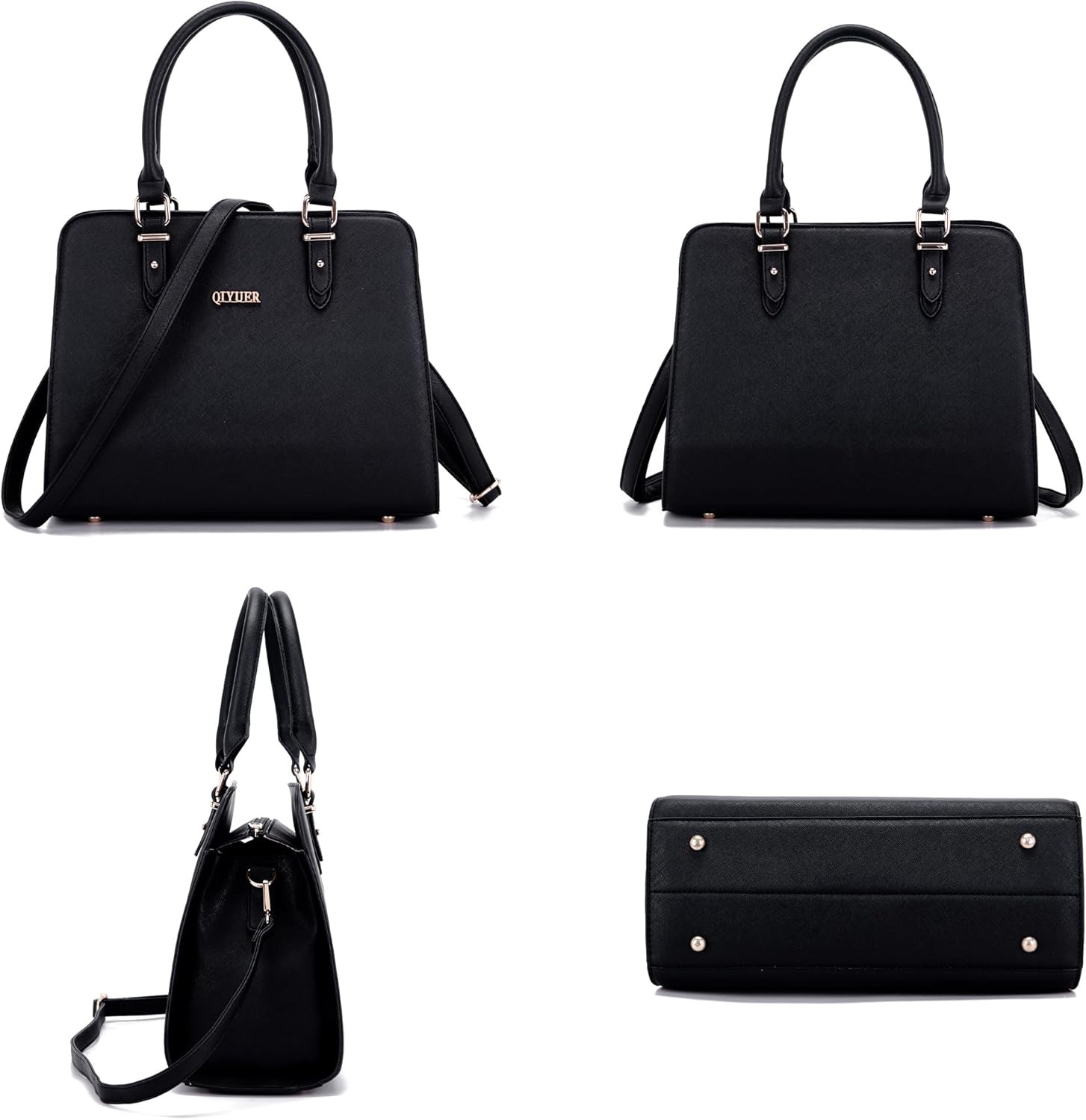 Qiyuer Satchel Purses For Women Top Handle Bag Purse And Wallet Set Work Tote Bags 2pcs