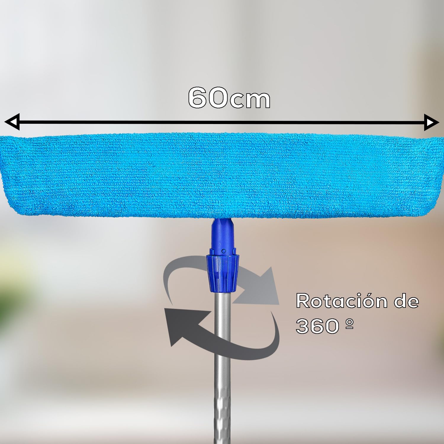 Pack de Mopa de Limpieza Suelos Palo+ Soporte +Recambio 50 gasas atrapapolvo Limpieza en seco + Recambio 12 mopas Microfibra Limpieza en húmedo. Todo Tipo de Suelos.