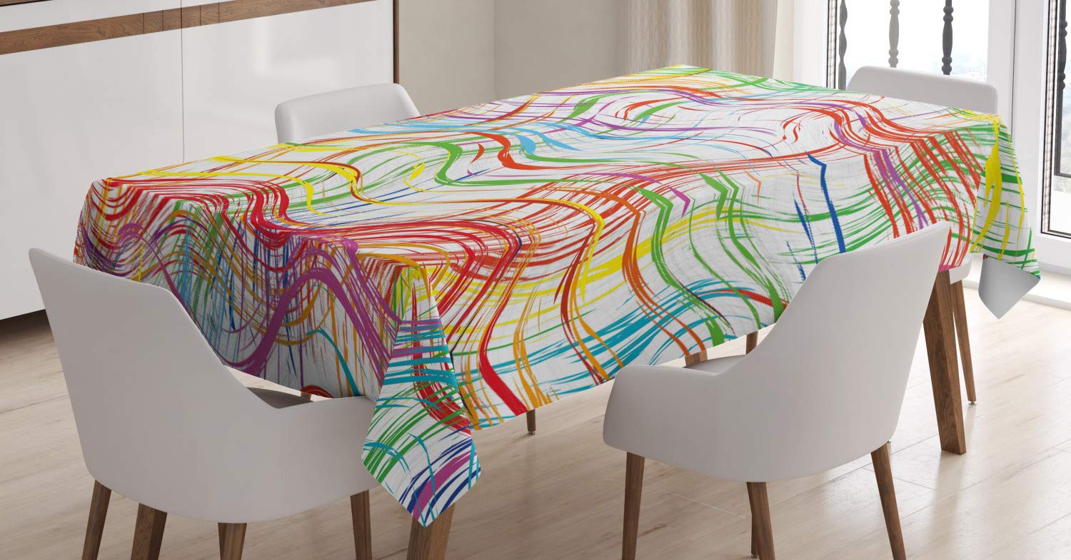 Tovaglia Rettangolare 140x240 Cm | Abstract Grunge Frecce Multicolore Per Tavolo - 4