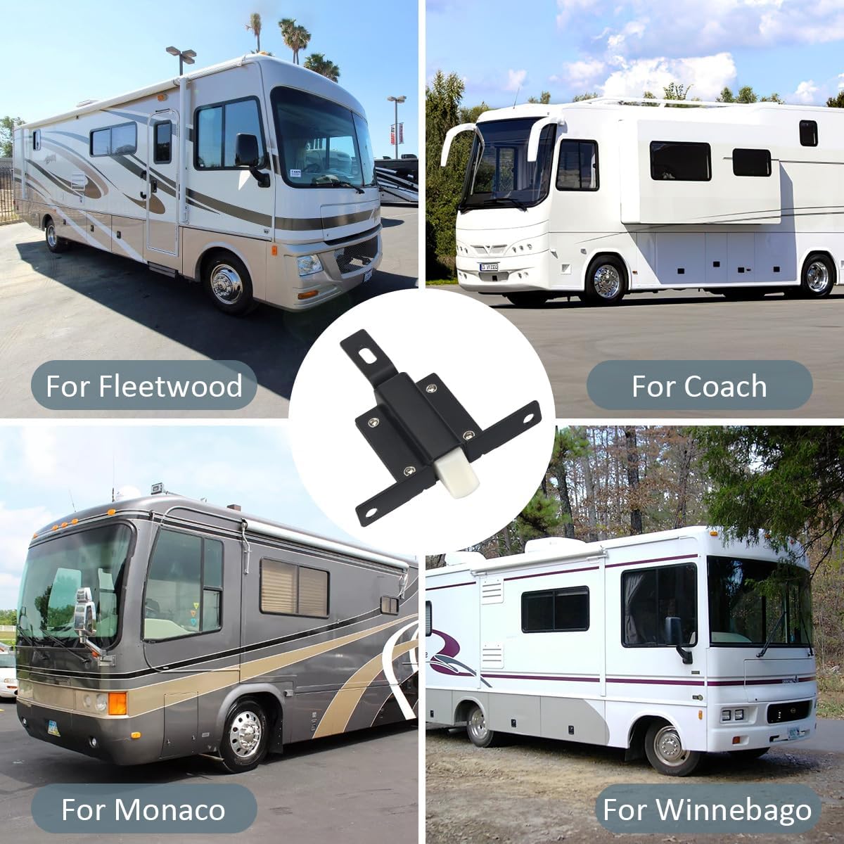 4pcs RV Baggage Door Latch Compartment Trigger Latch Recess Mount fit for Fleetwood, Monaco and Winnebago Style RV Motorhome 3 Inch Between Holes