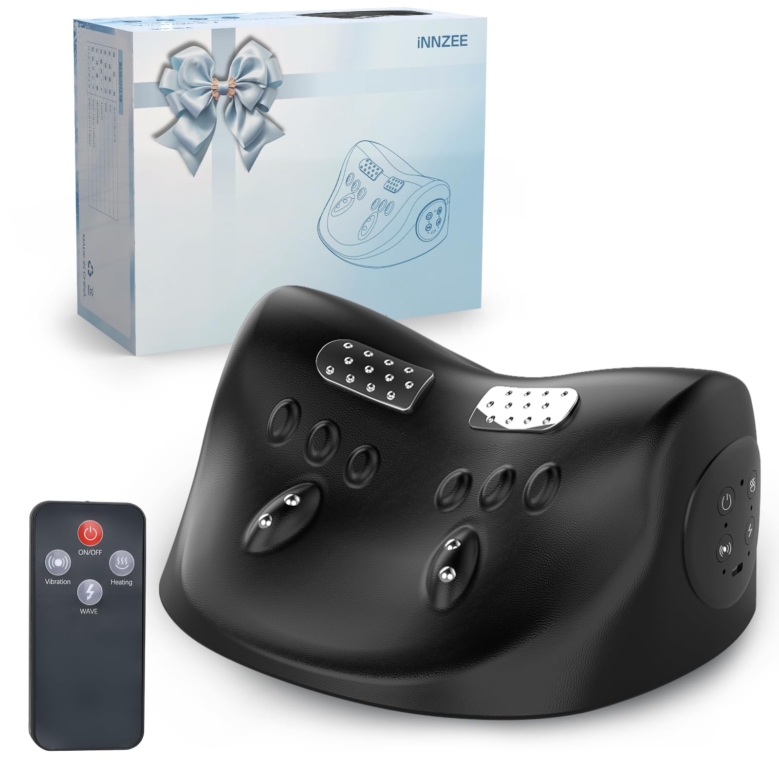 INNZEE ネックリラックス ブラック Amazon.co.jp: iNNZEE 多機能 ピロー 首 肩 リラックス【温熱・振動