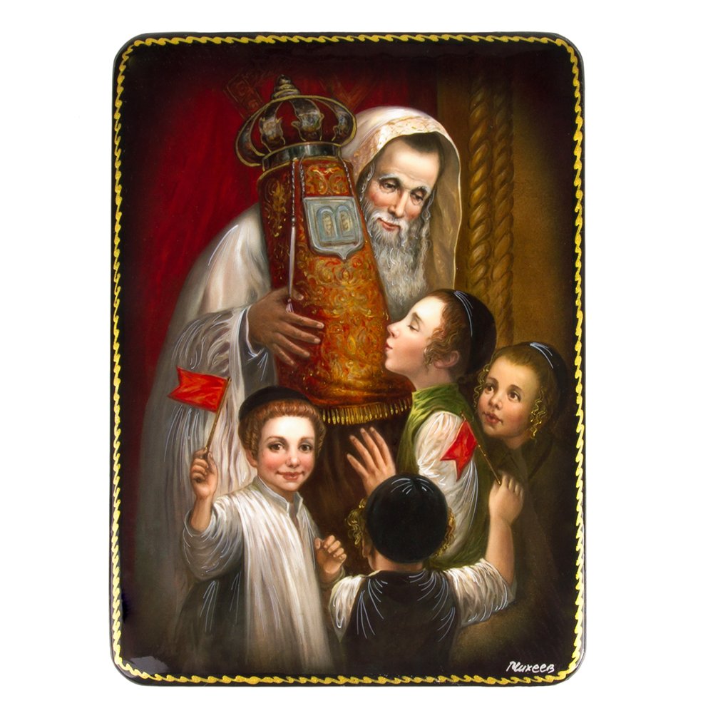 Handmade Wooden Lacquer Jewelry Box with Lid Torah Lacquer Box - Decorated Box