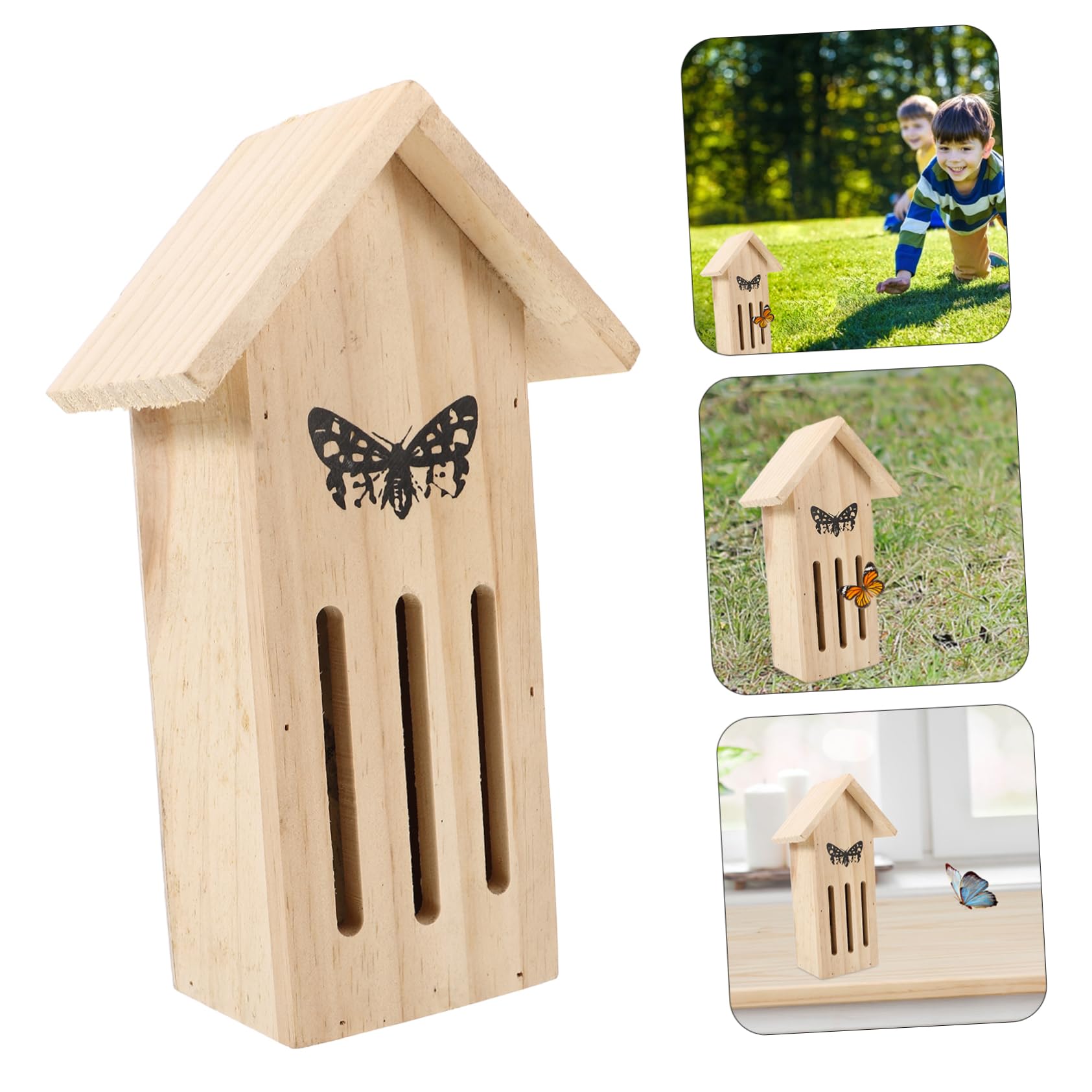 Toddmomy 2stücke Hängendes Schmetterlingshaus Aus Holz Robustes Insektenhotel Für Garten Und Balkon Langlebig Und Einladend Für Schmetterlinge Und Andere Insekten Installieren Für