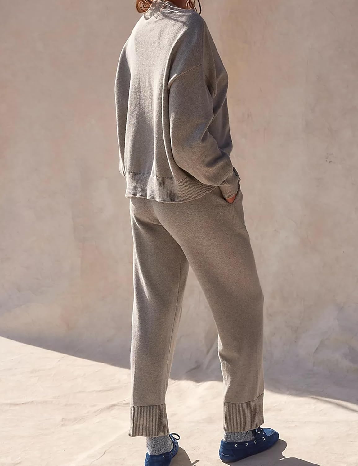 Danyery Womens Two Piece Sweater Sets Comfy Loungewear Set V-Neck Cardigan Pant Matching Pajama Sets Sweatsuit Outfits - Image 7