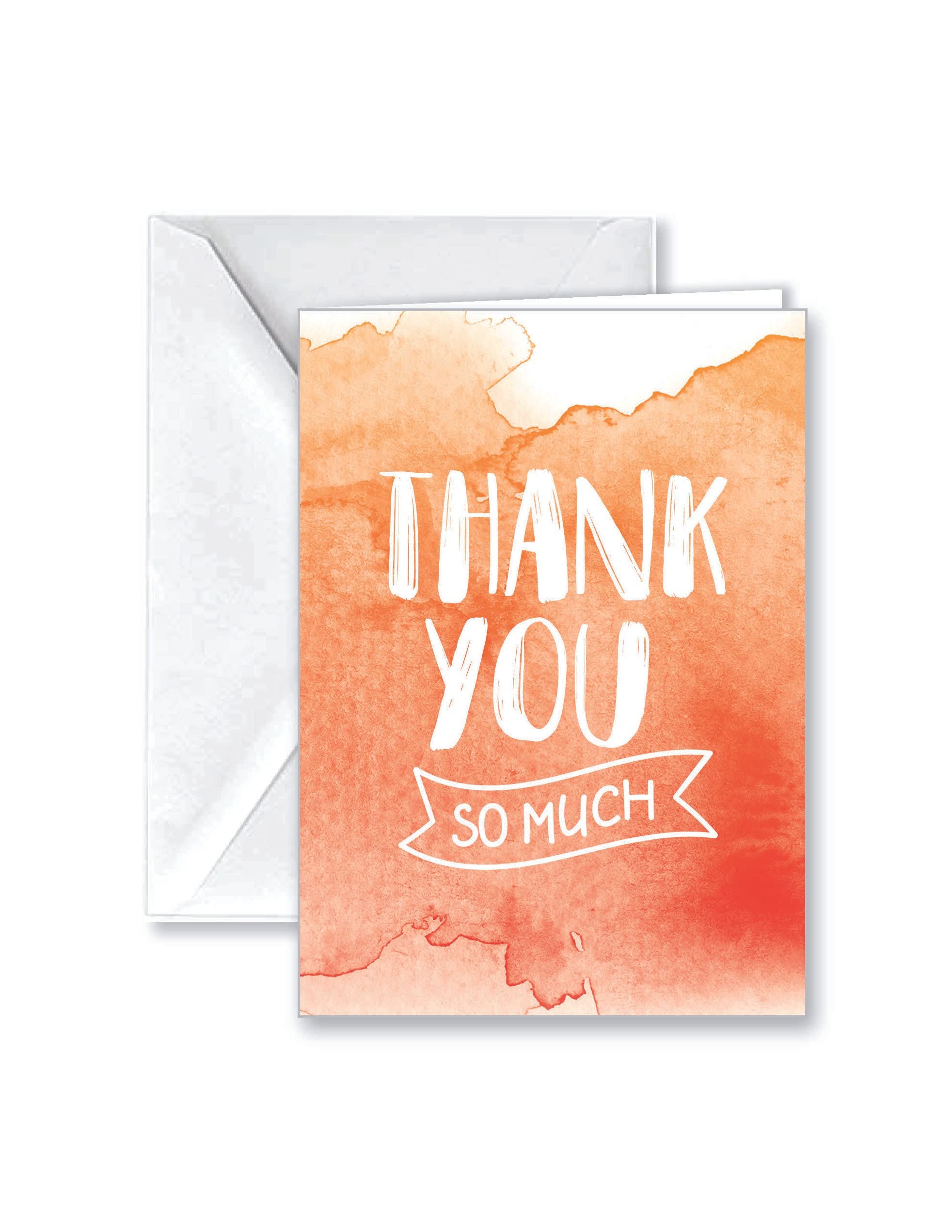 Paper Frenzy Watercolor Appreciation Thank You Note Cards and White Envelopes - 25 pack - Image 4