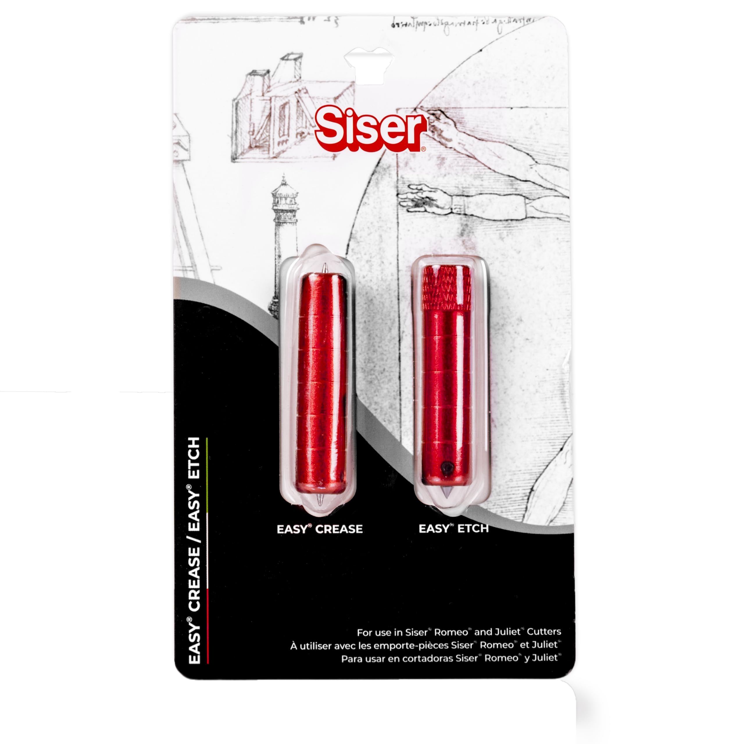 Siser Easy Crease / Easy Etch Tools, Punta di Incisione per Metallo e Cordonatura per Cartoncino, Compatibile con Plotter Siser