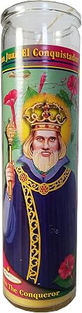 San Juan El Conquistador John The Conqueror Yellow Pillar Devotional Candle