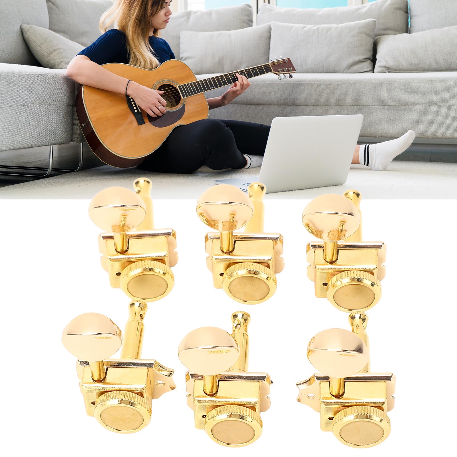 Tunery blokujące gitarę vintage metalowe wytrzymałe maszyna wewnętrzna głowicy przekładni Tuner do elektrycznych gitar akustycznych LP SG TL Style 6pcs