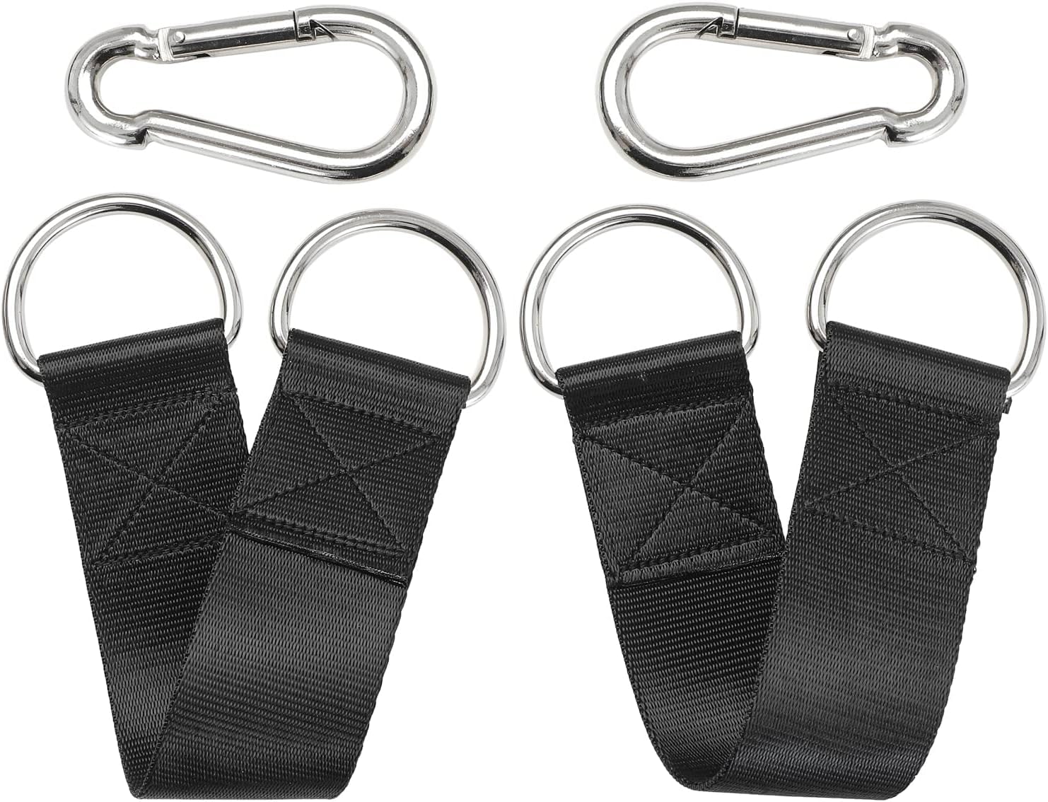 Fitcozi Pair of Outdoor Hanging Straps with Carabiner Holds 150kg/ 330lbs Straps Hanging Kit Hooks for Camping, Door Bar, Gym Bar, Pull-up Bar Exercise Equipment Attachments-image-4