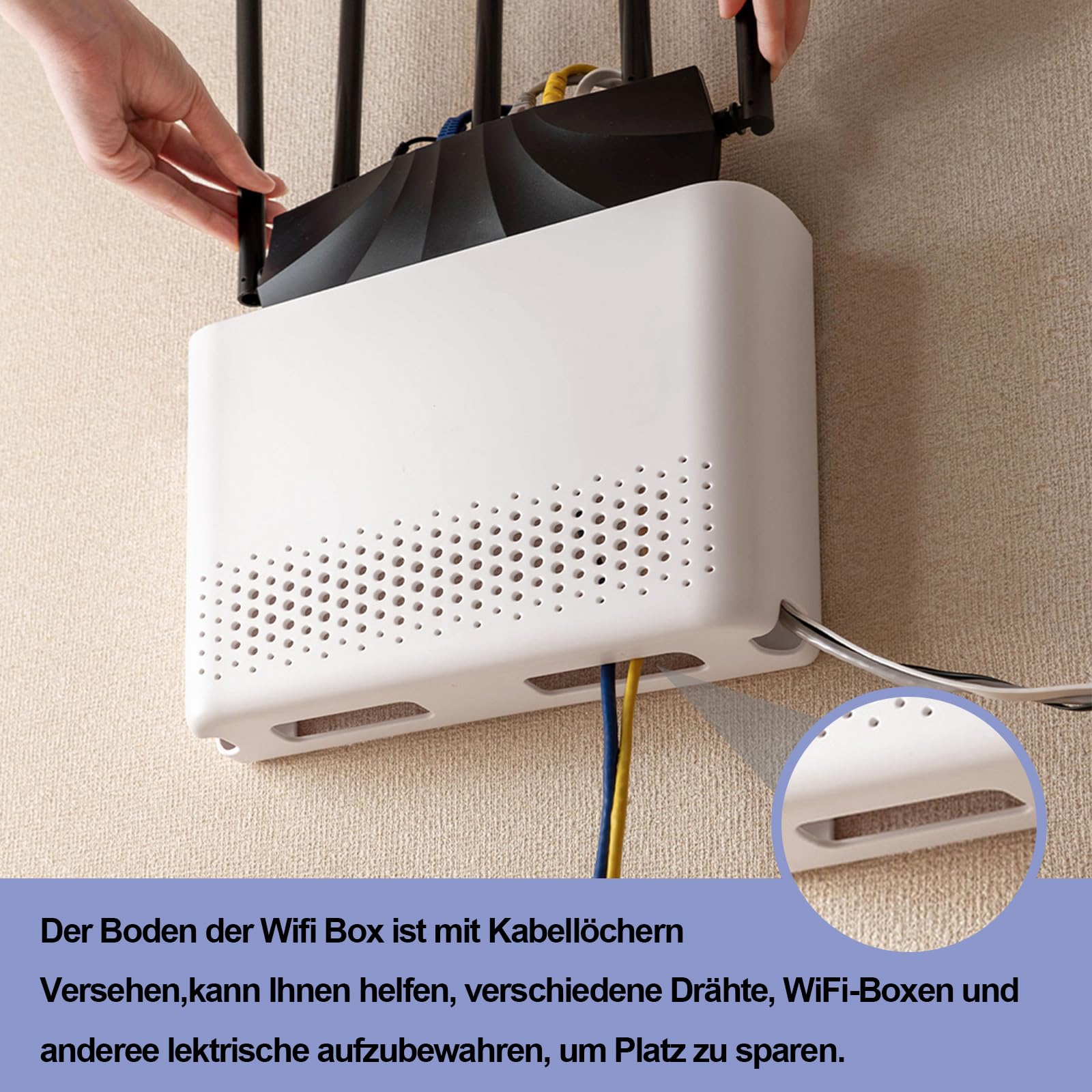 Scatola Portaoggetti per Router Wifi,Porta Modem Da Parete