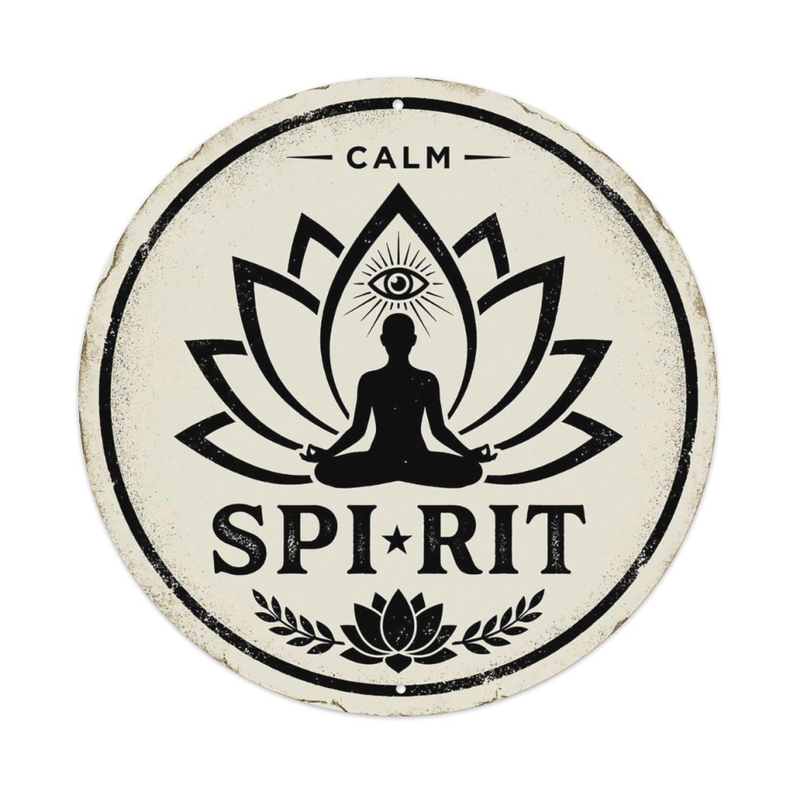 Zen Flower Meditation Den Tranquility Metal Tin Sign