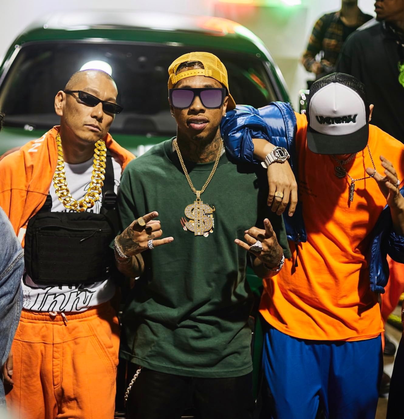 CASADN 80s 90s Accessories Outfit for Men Women Hip Hop Costume Kit Old School Rapper Sunglasse Fake Chain Money chain Hip Hop Hat Kanji Ring Party Halloween Outfits - Image 2