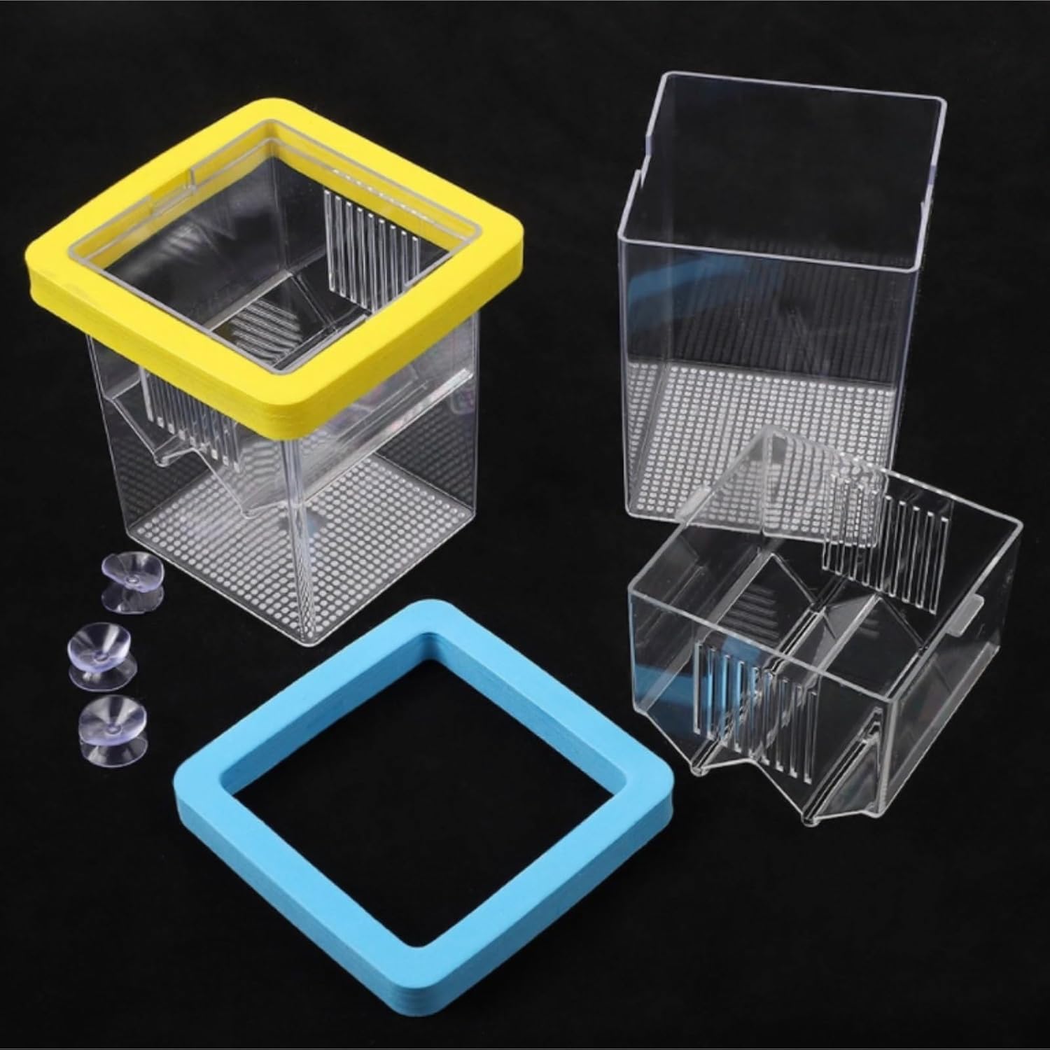 Insect Breeding Box Floating Breeding Box for Aquarium Fish Tank Breeder Box Reptile Container(Blue)